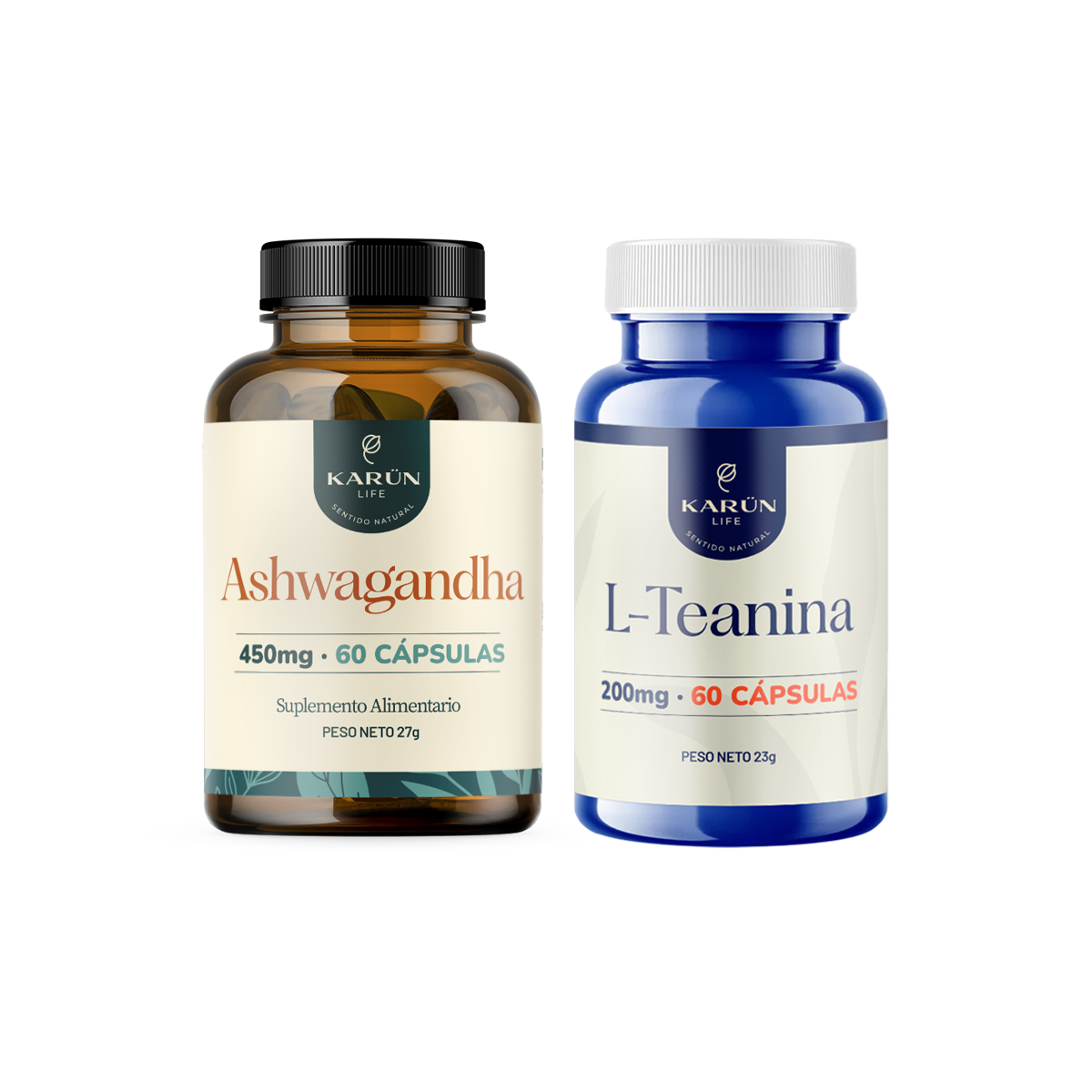 Pack Ashwagandha L teanina 120 Cap Karun Life-0