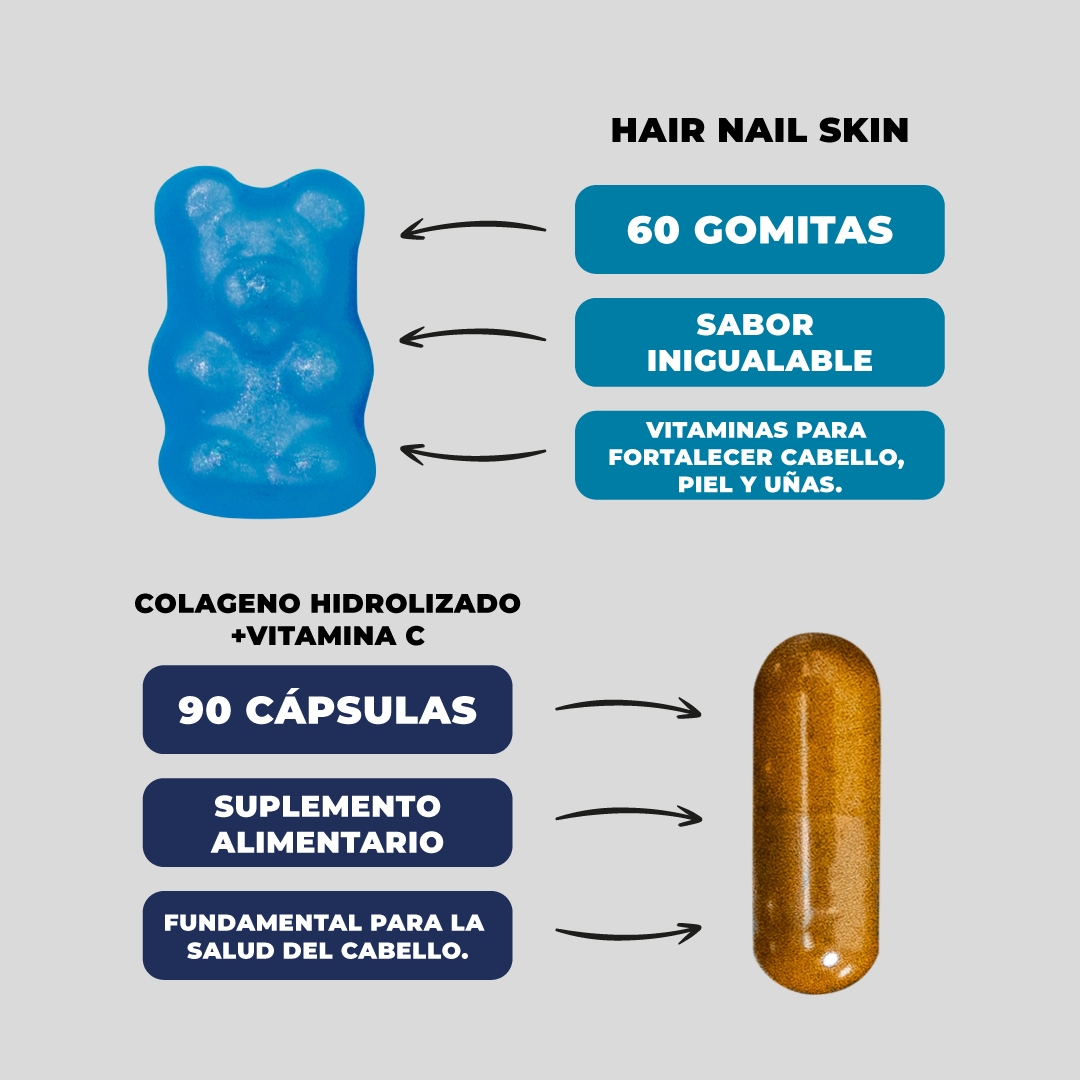 Pack Piel Y Cabello Biotina Gomitas Col geno 150 Un Karun Life-3