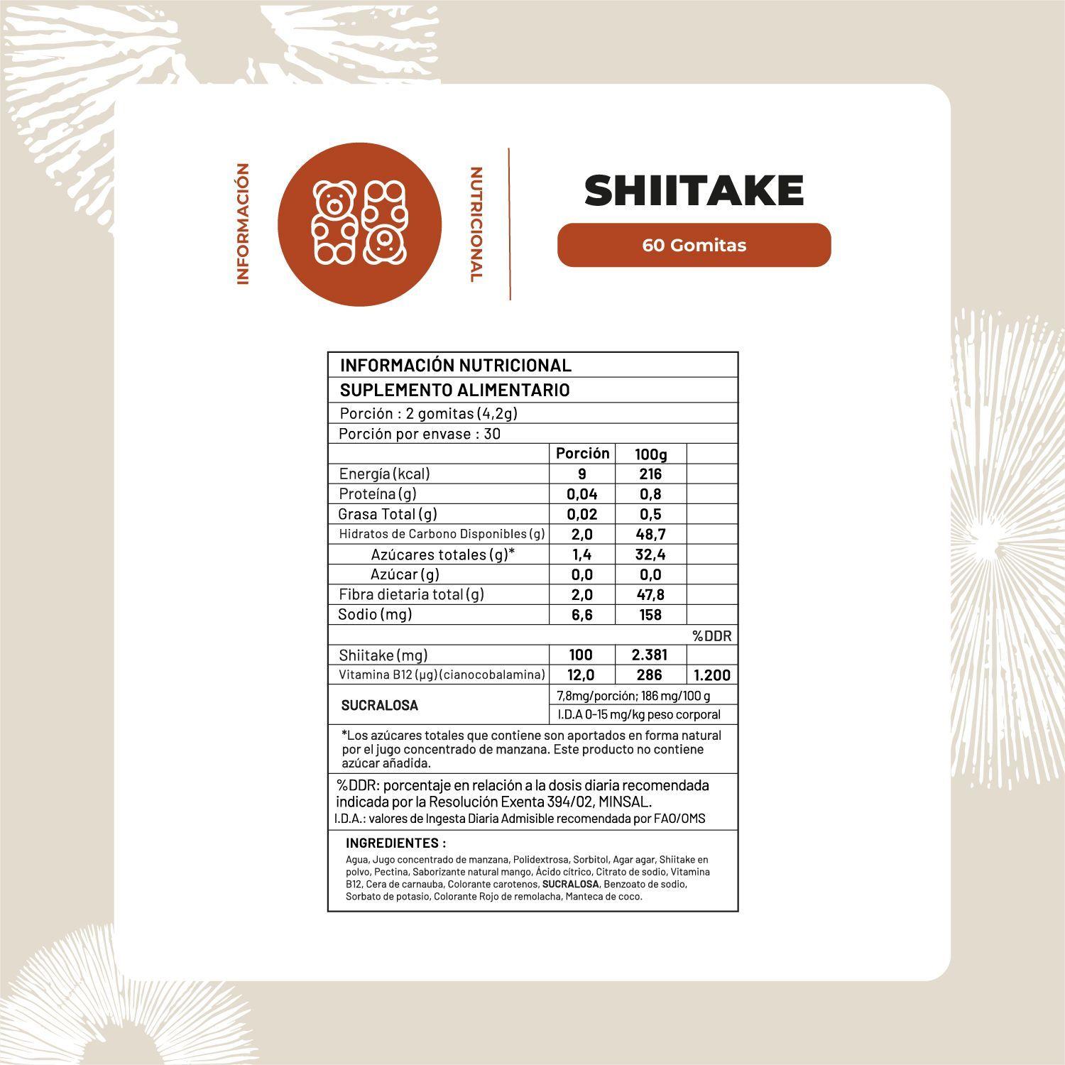 Pack x2 Gomitas Shiitake Hongo 120 Un Karun Life-1