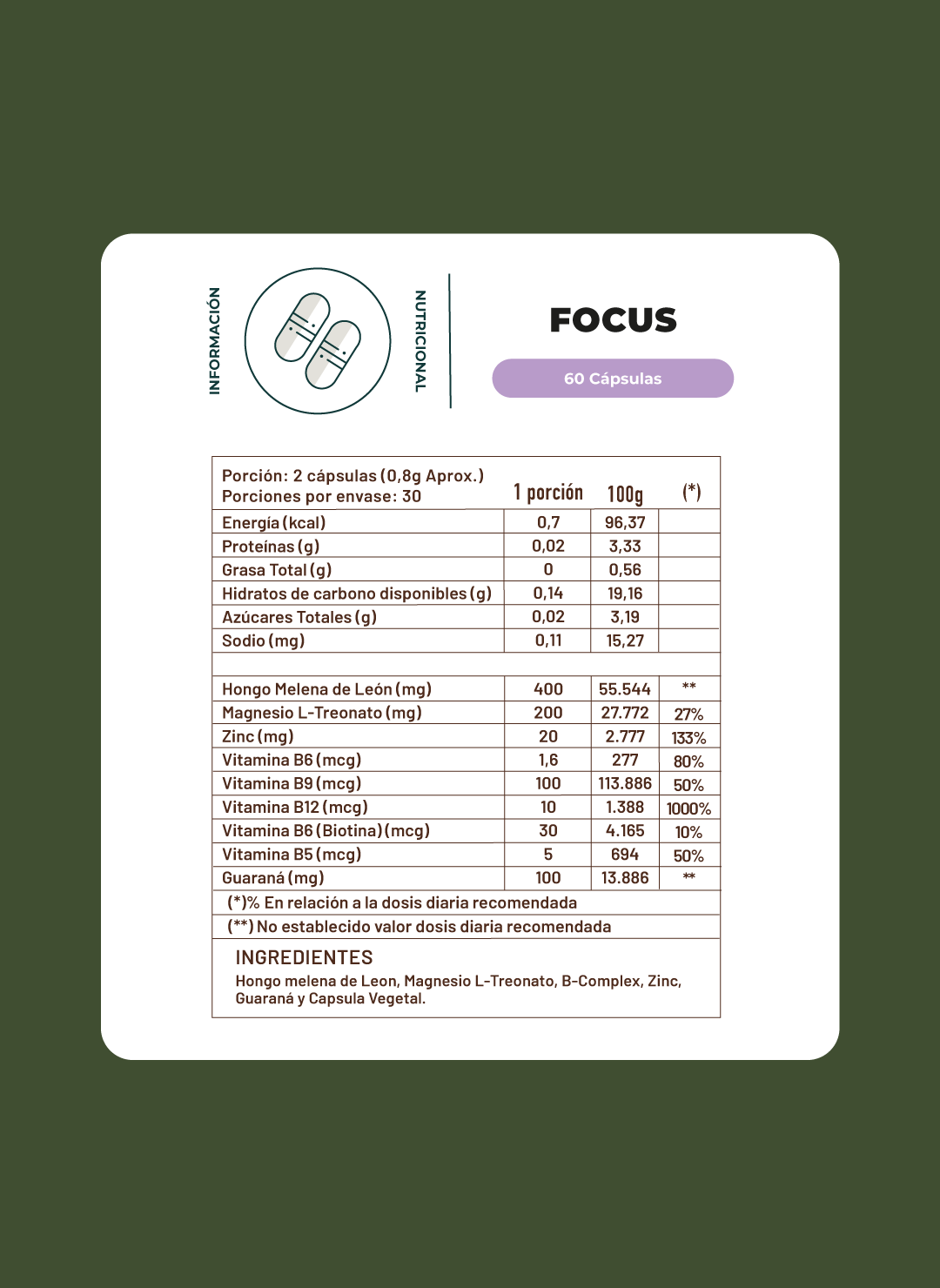 Focus Claridad Mental Y Cognitiva 60 Cap Karun Life-1