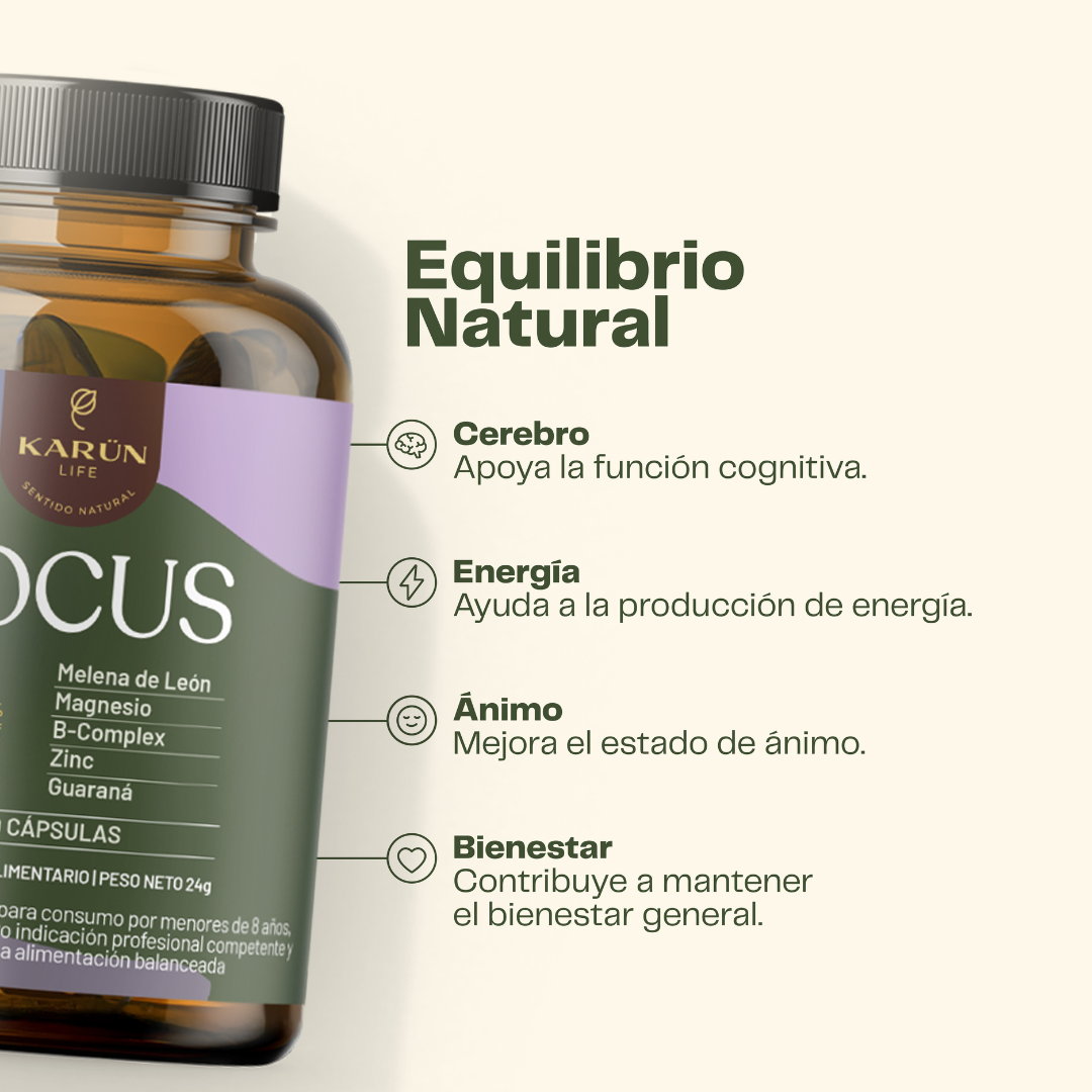 Focus Claridad Mental Y Cognitiva 60 Cap Karun Life-2