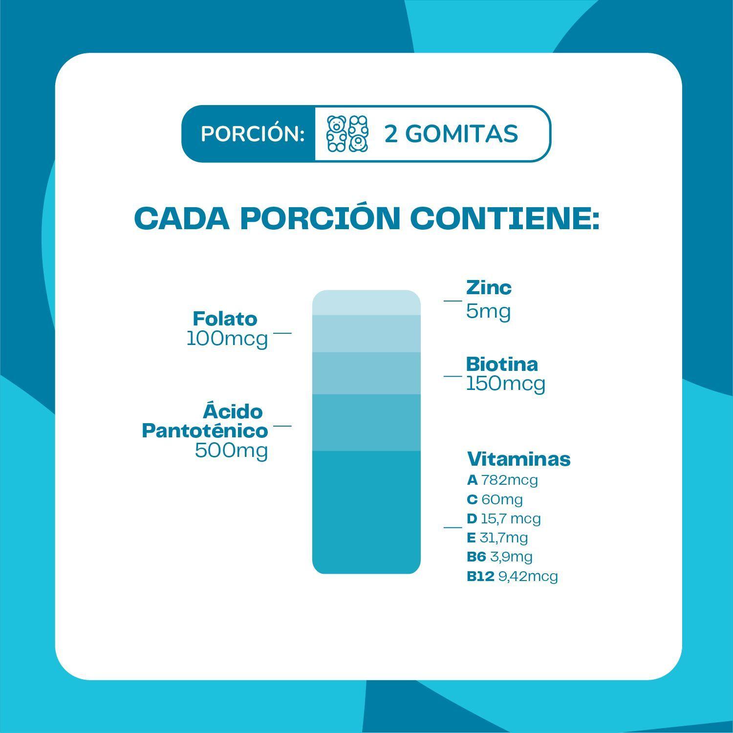 Pack x2 Gomitas Biotina Hair Nails & Skin 120 Un Karun Life-4