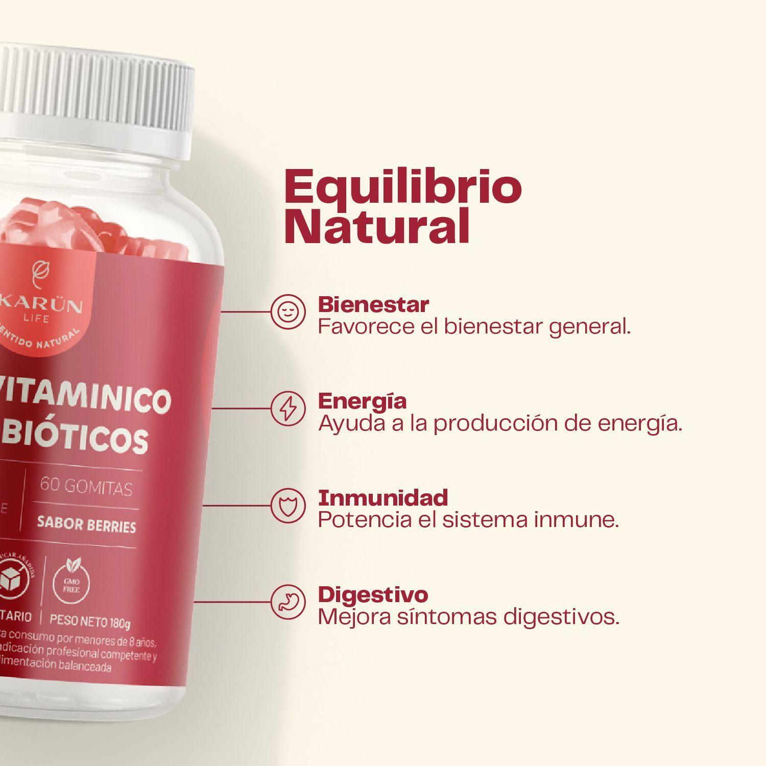 Pack x3 Gomitas Multivitam nico Prob Vit ACDEB 180 Un Karun Life-2