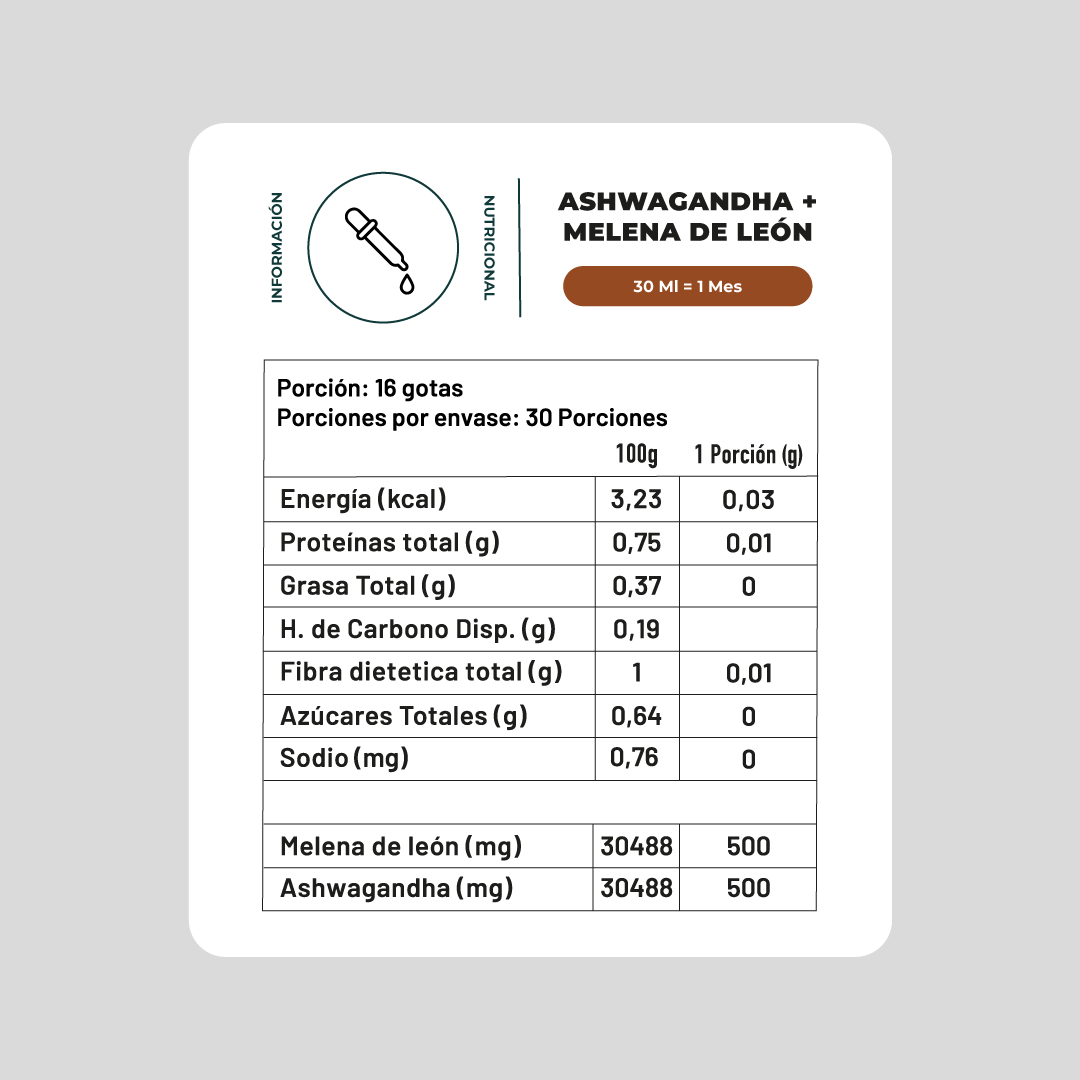 Extracto de Ashwagandha + Melena de Leon 30 Ml Karun Life-1