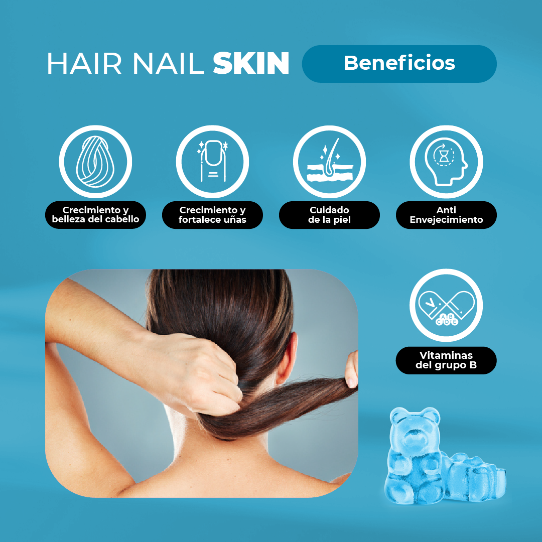 Pack x3 Gomitas Biotina Hair Nail Skin 180 Un Karun Life-3