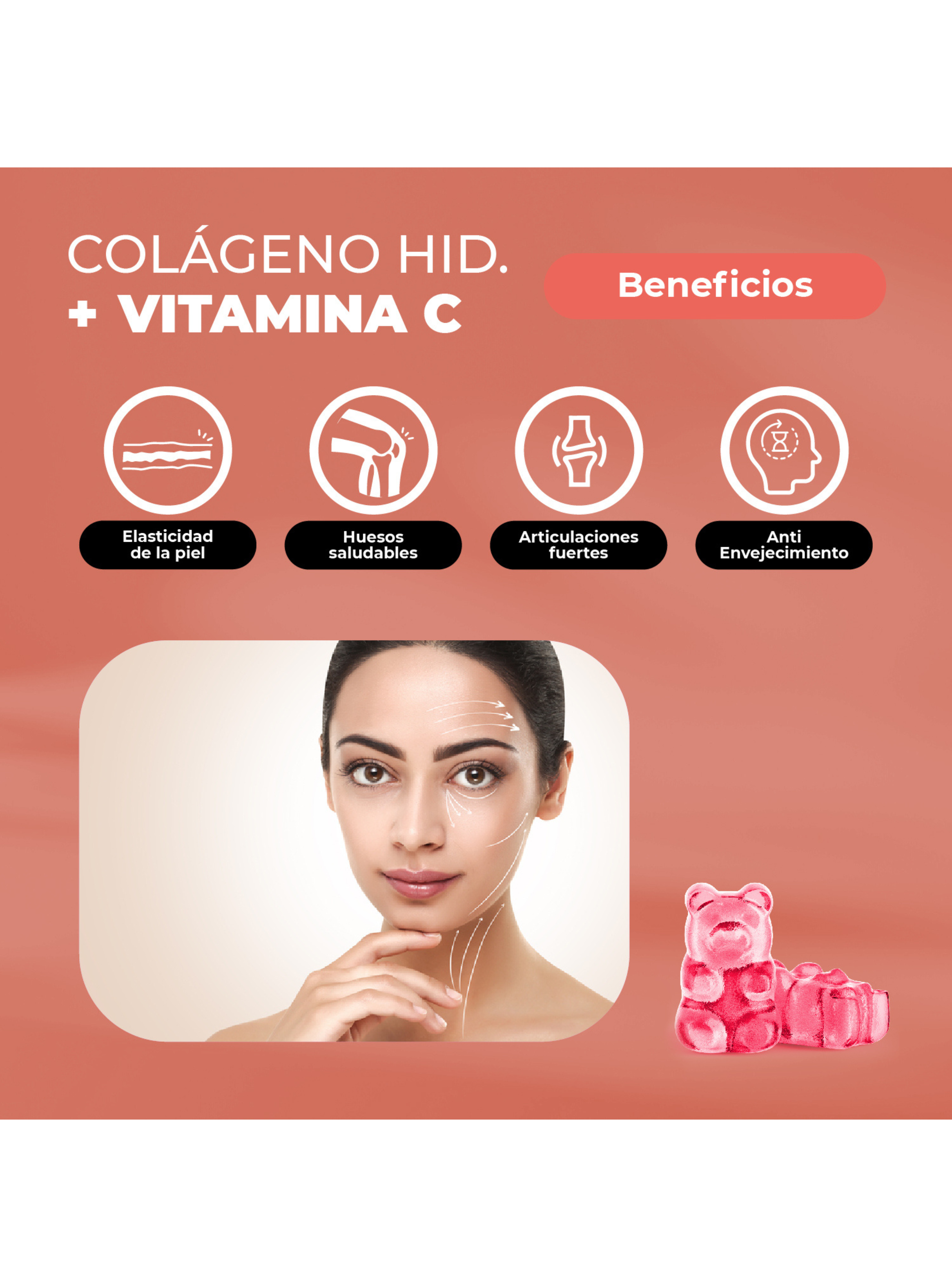 Gomitas Colágeno Hidrolizado + Vitamina C  60 Uni Karun Life-2