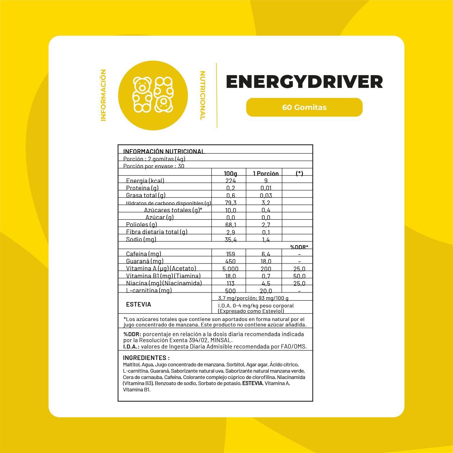 Energydriver - 60 Gomitas - Energía Diaria Karun Life-1