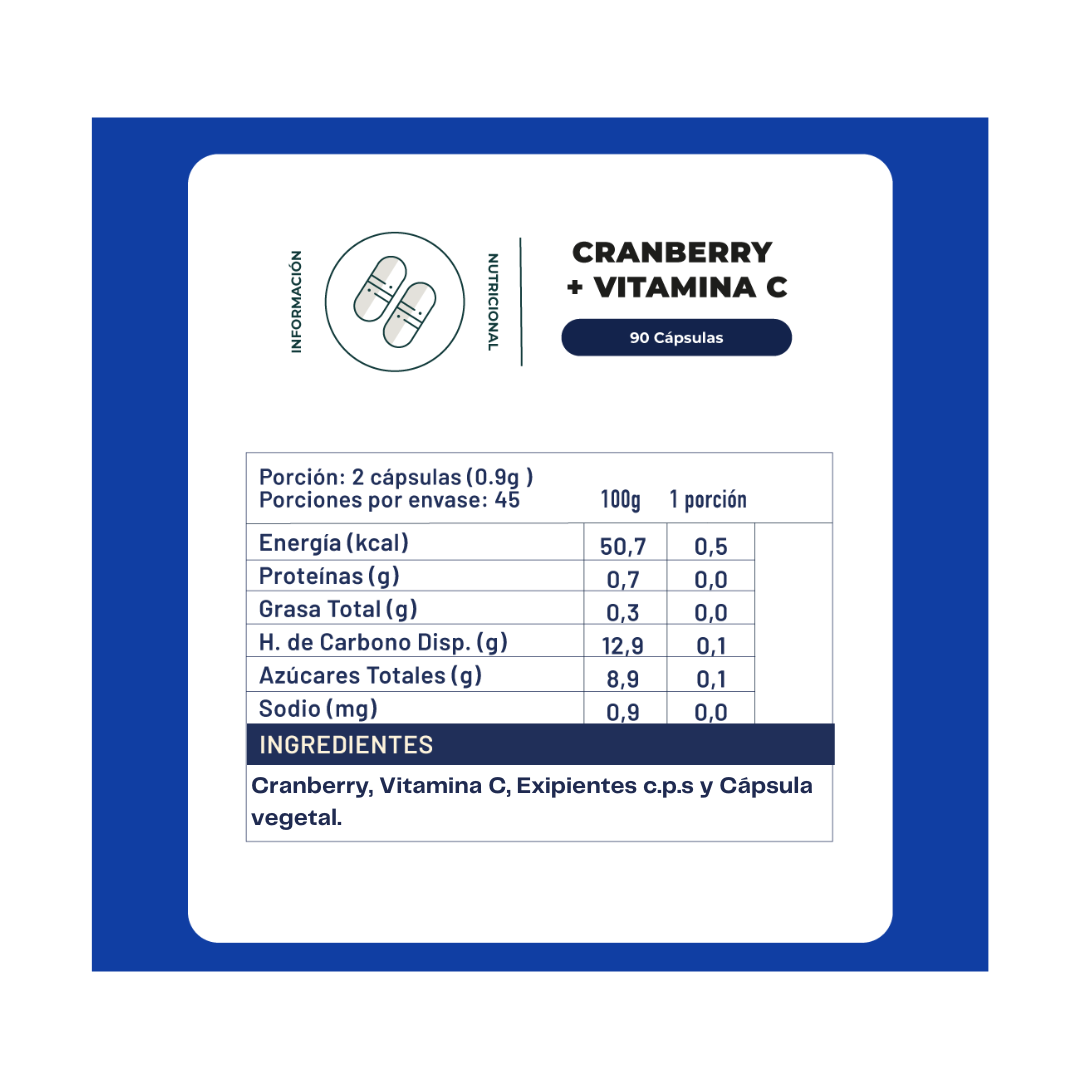 Cranberry + Vitamina C  90 Cápsulas Karun Life-1