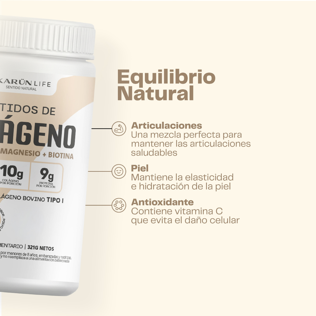 Peptidos de Colageno Vitamina C Magnesio en polvo sin sabor 325 g Karun Life-2