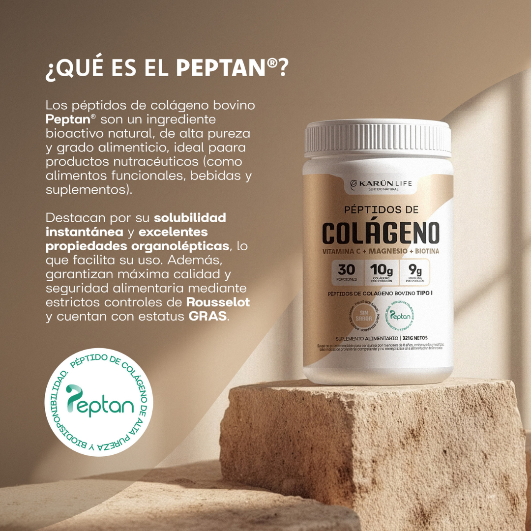 Peptidos de Colageno Vitamina C Magnesio en polvo sin sabor 325 g Karun Life-1