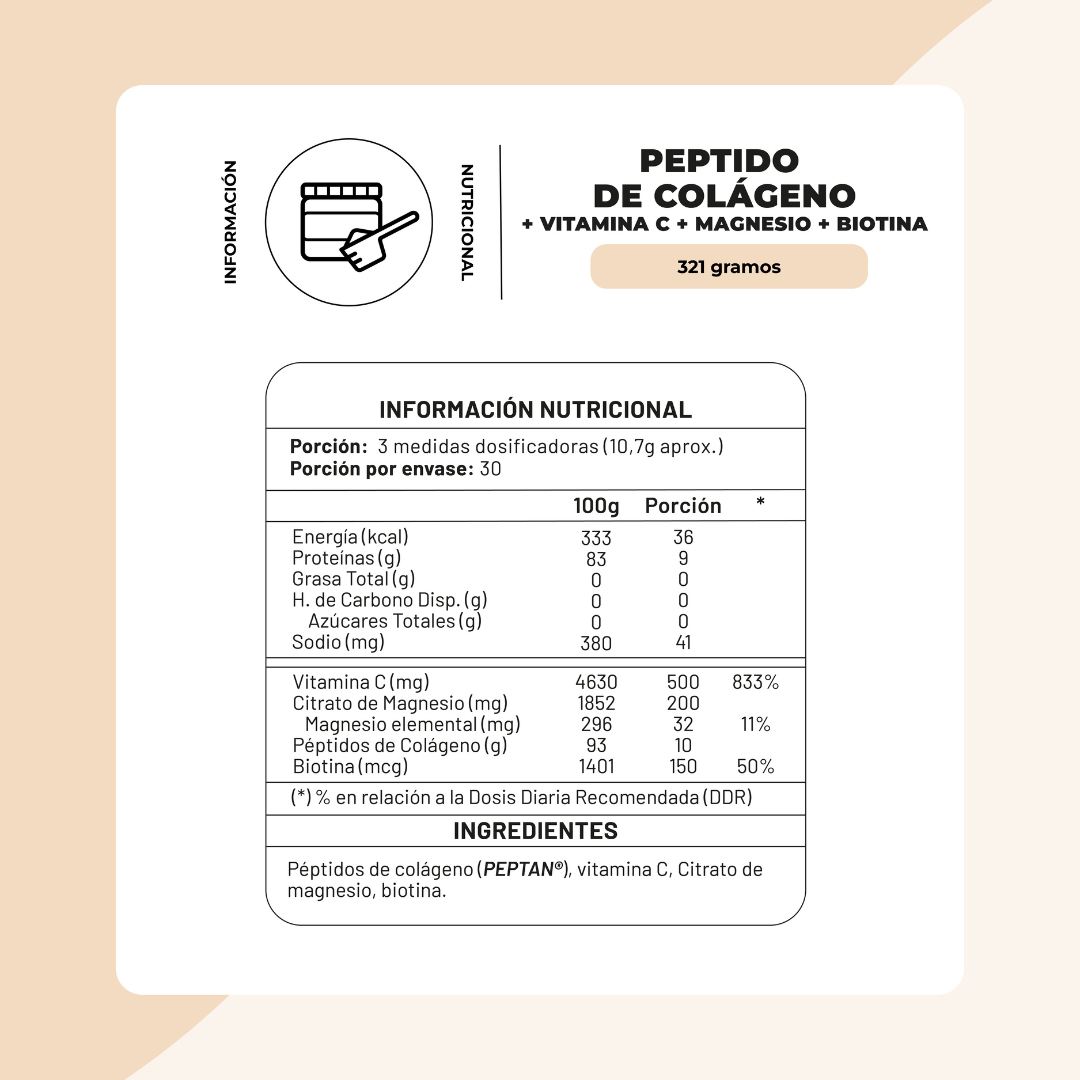 Peptidos de Colageno Vitamina C Magnesio en polvo sin sabor 325 g Karun Life-2