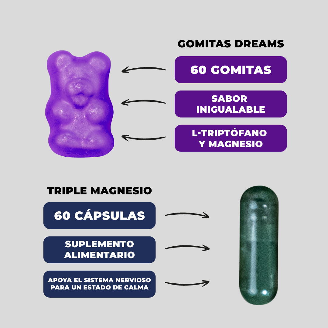 Pack Sueño Profundo: 60 Gomitas Dreams + 60 Capsulas Triple Magnesio Karun Life-3