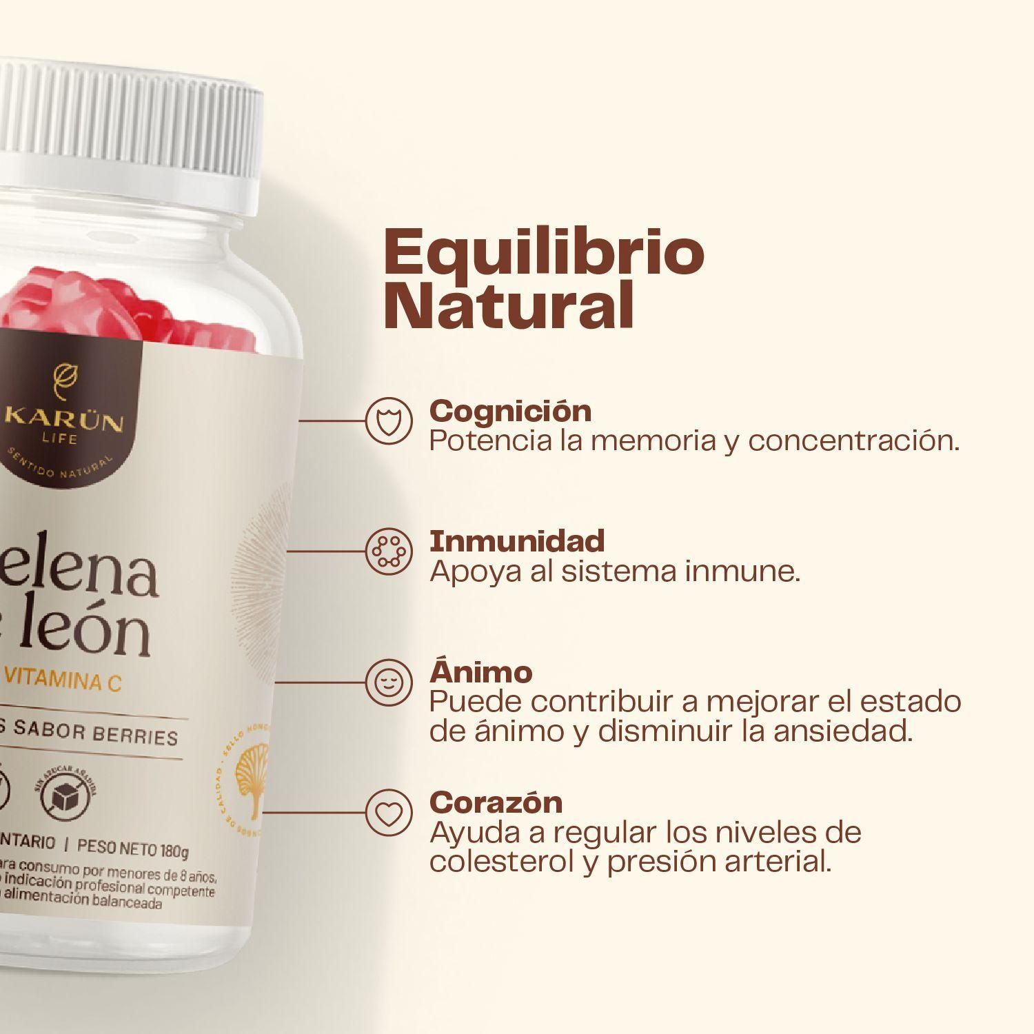 Pack Energia Vitalidad 60 Gomitas Energy Driver + 60 Gomitas Melena Leon Karun Life-4