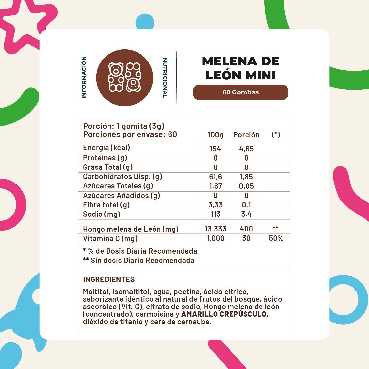 Gomita Melena de Leon Mini 60 Un Karun Life-1