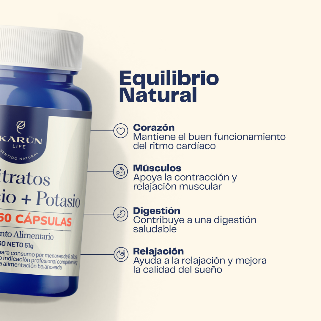 Citrato De Magnesio + Citrato De Potasio 700mg - 60 Cap Karun Life-2
