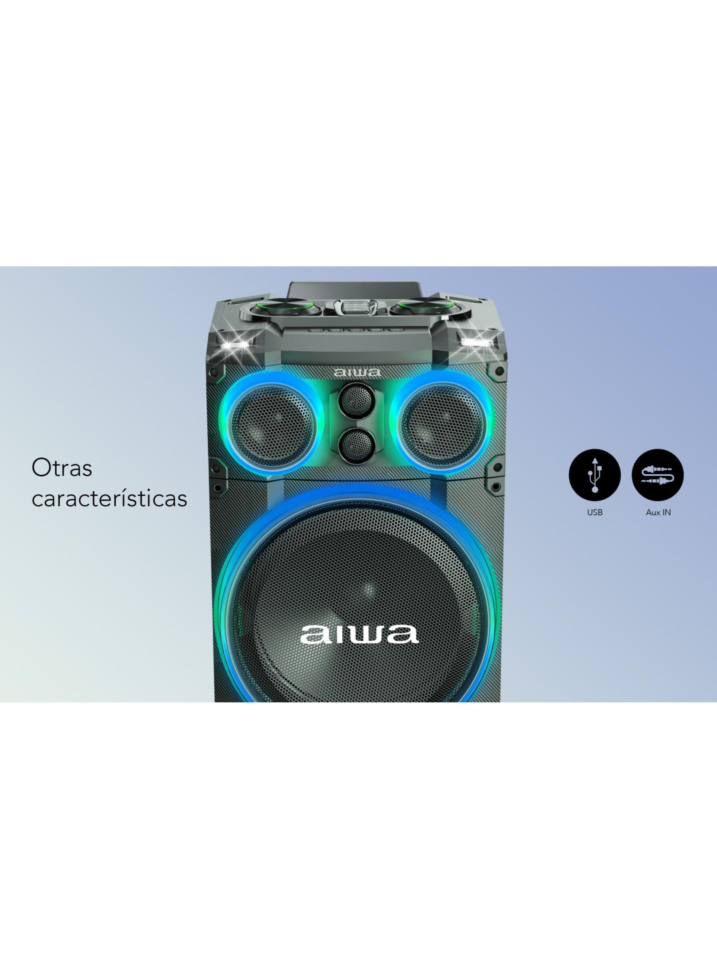 Parlante Bluetooth Torre Karaoke Aiwa 4000w Tws Aw-poc15-1