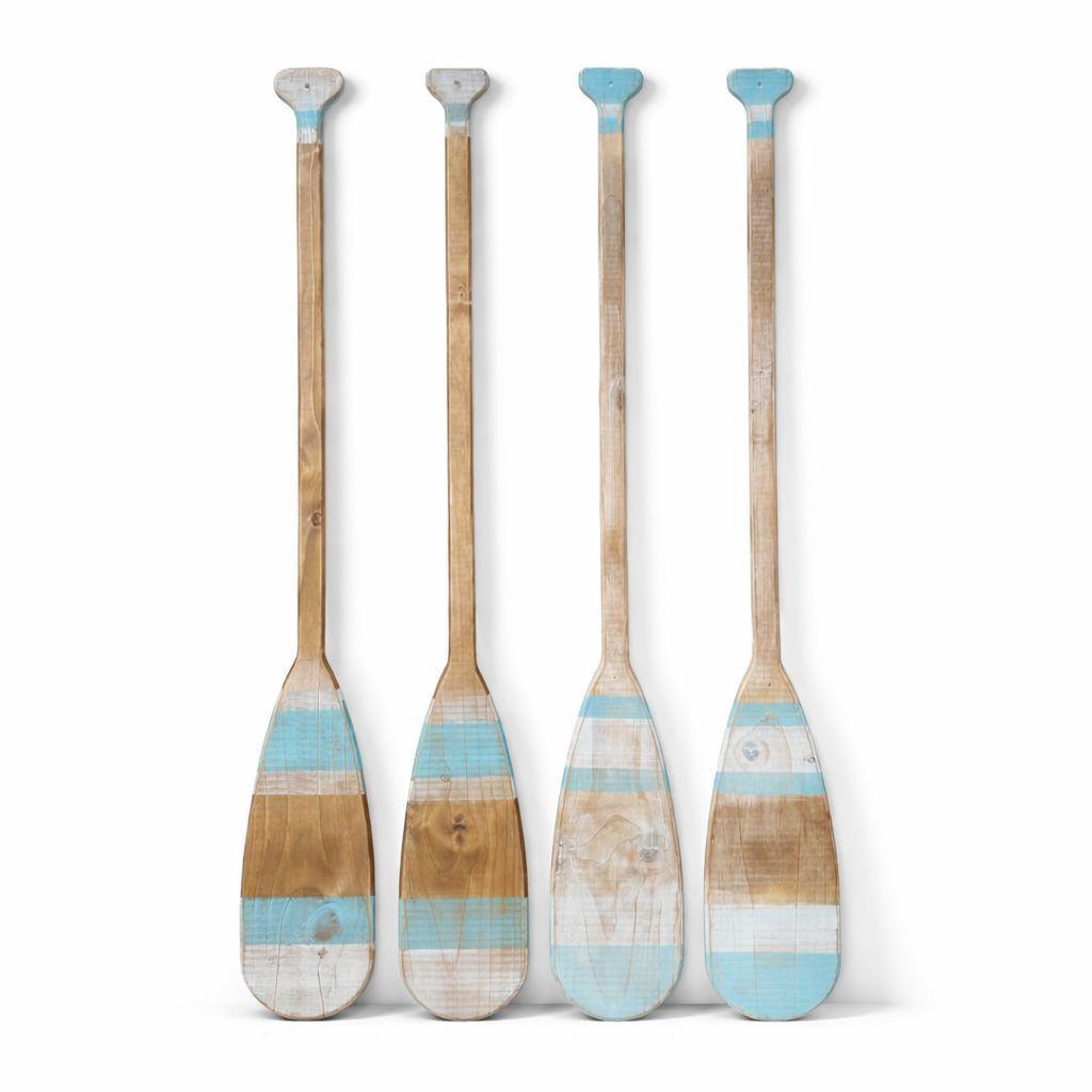 PACK 4 Unidades REMO NAUTICO MADERA NATUAL DECORATIVO-0