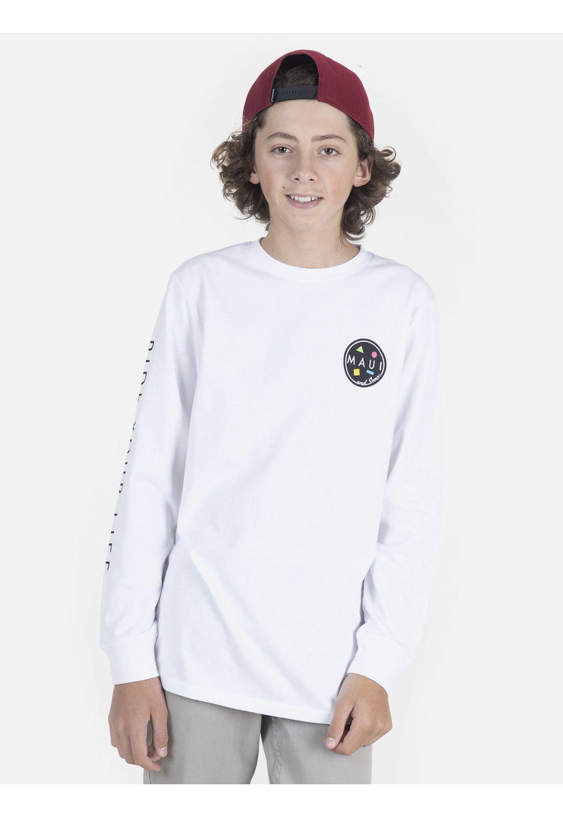 Polera Juvenil COOKIE LOGO Y LS TEE Blanco Maui and Sons-0