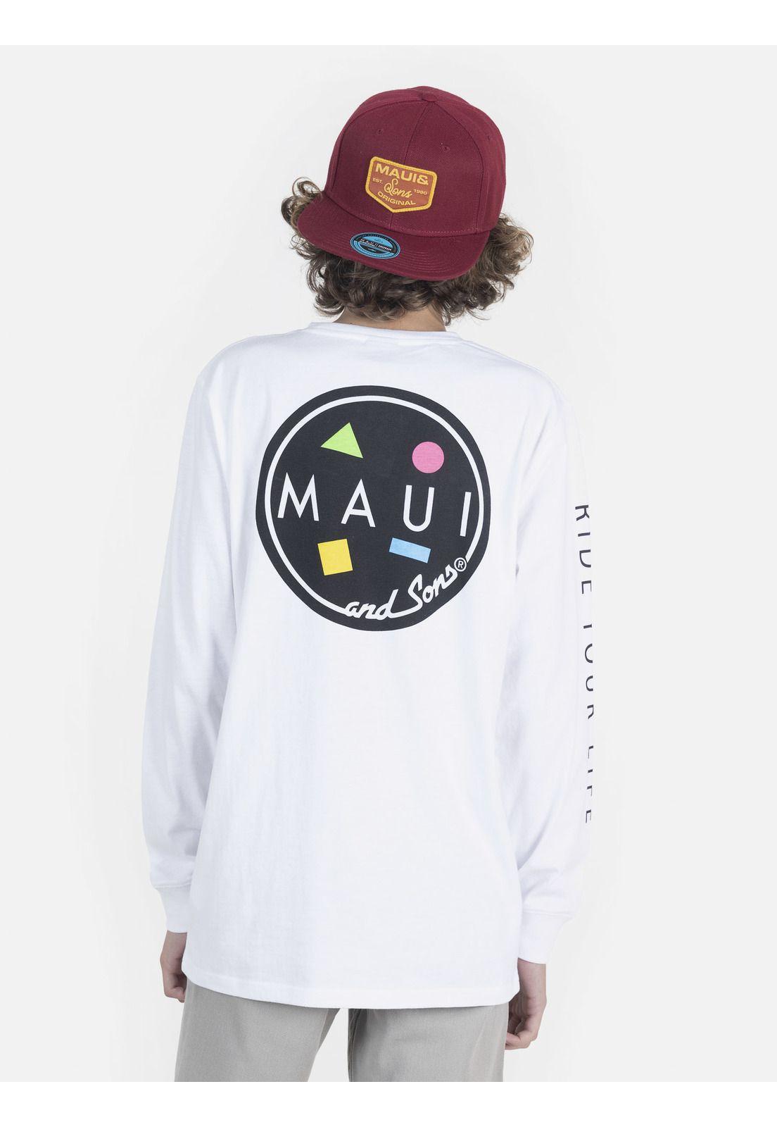Polera Juvenil COOKIE LOGO Y LS TEE Blanco Maui and Sons-1