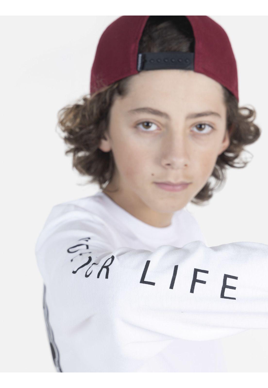 Polera Juvenil COOKIE LOGO Y LS TEE Blanco Maui and Sons-2