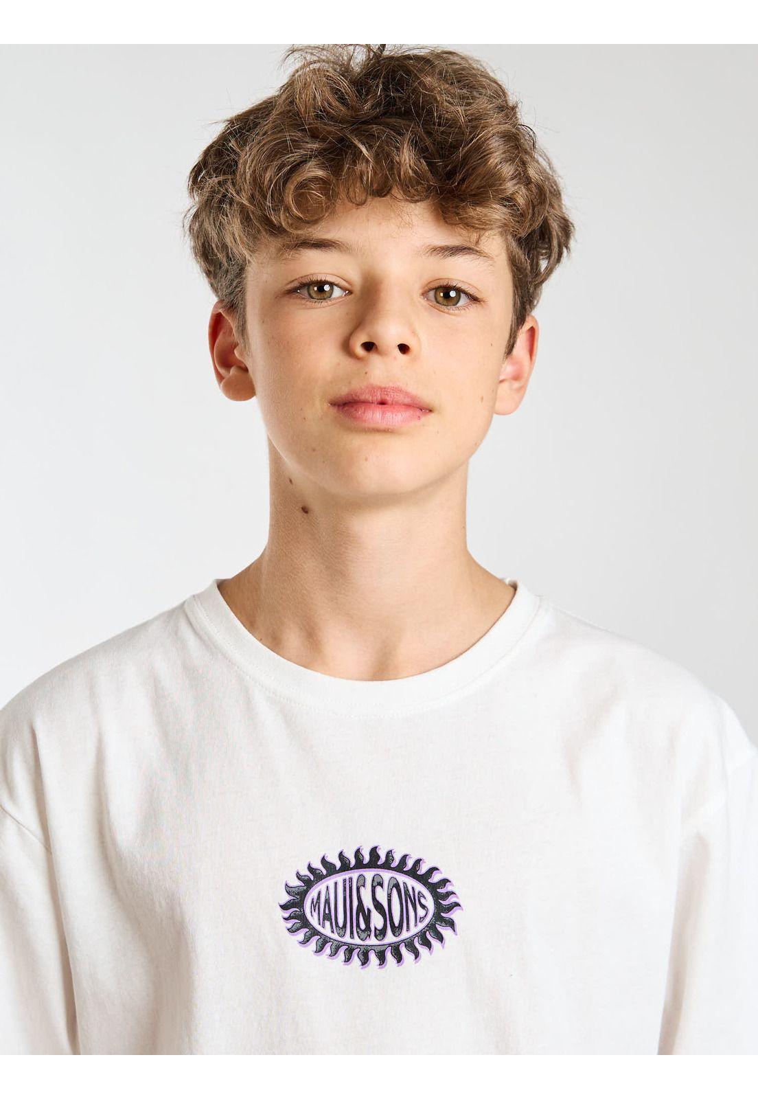 Polera MC Sunburst Blanco Infantil Maui and Sons-4