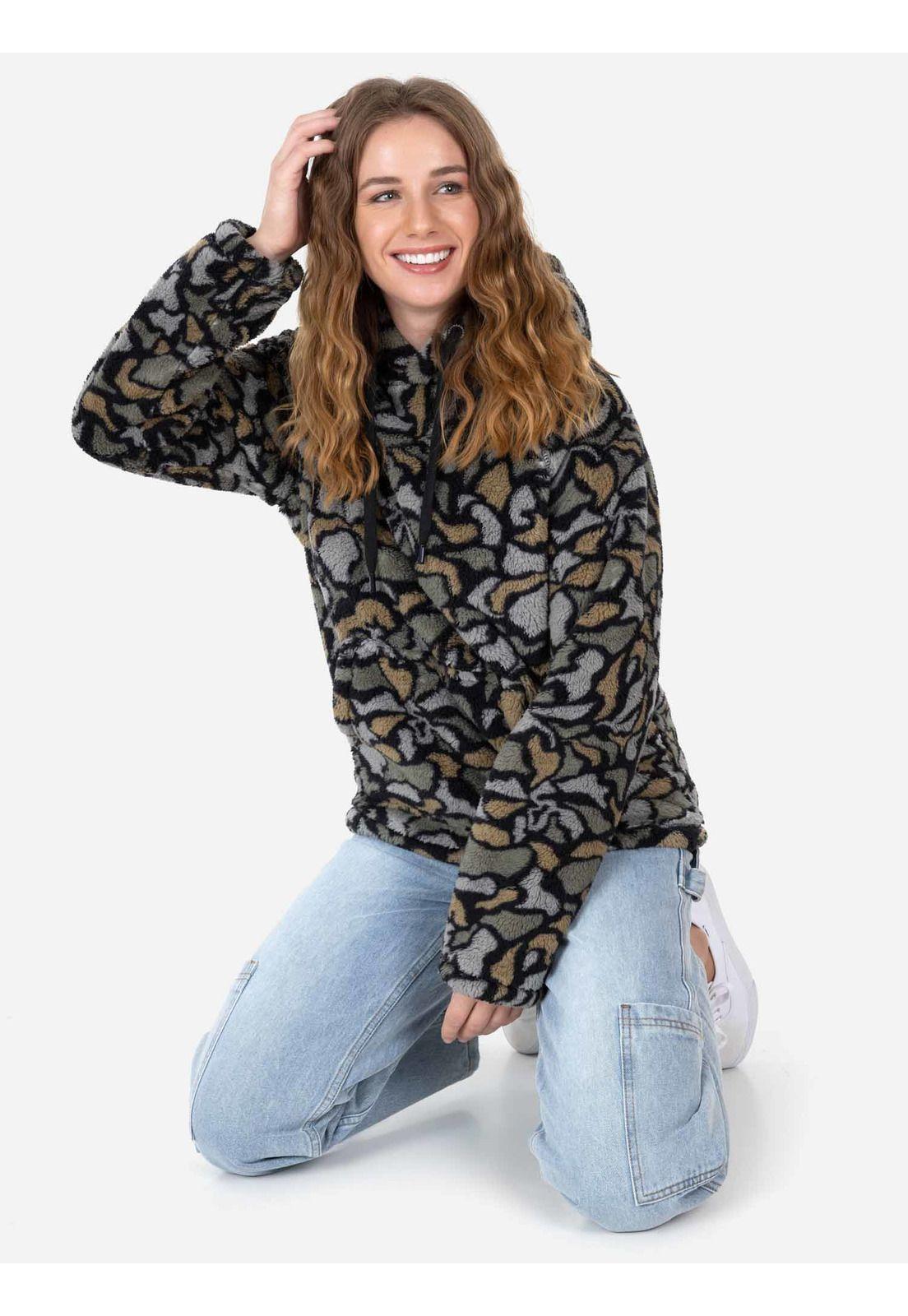 Poleron STAINS SHERPA Mujer Multicolor Maui and Sons-3