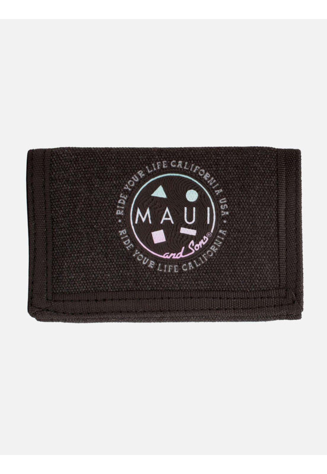 Billetera Retro Tyl Tri-Fold Negro Hombre Maui and sons-0