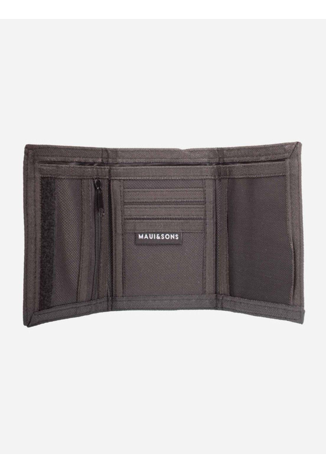 Billetera Retro Tyl Tri-Fold Negro Hombre Maui and sons-2
