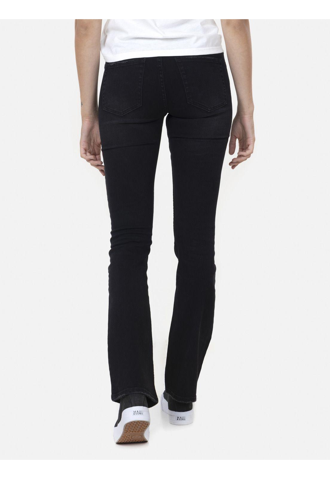 Pantalon Mujer FLARE BLACK Negro Maui and Sons-1