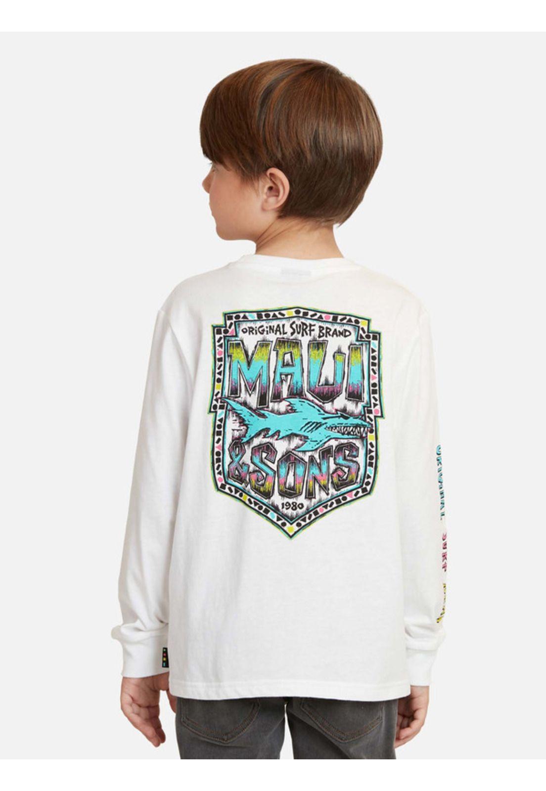 Polera Origin Shield Niño Blanco Maui And Sons-1