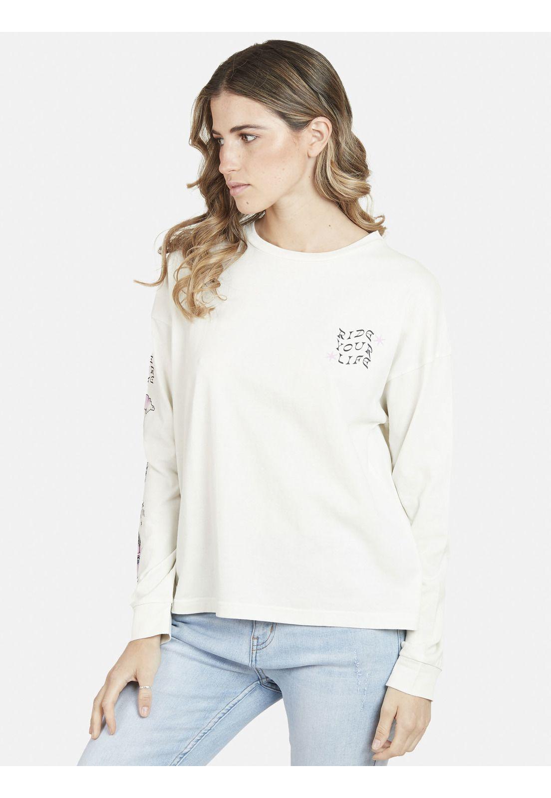 Polera Manga Larga MYSTIC VIBE Mujer Blanco Maui & Sons-0