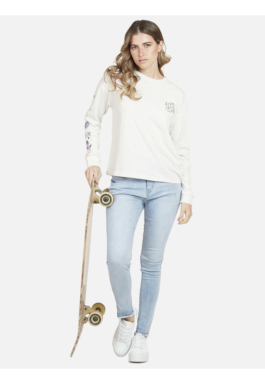 Polera Manga Larga MYSTIC VIBE Mujer Blanco Maui & Sons-3