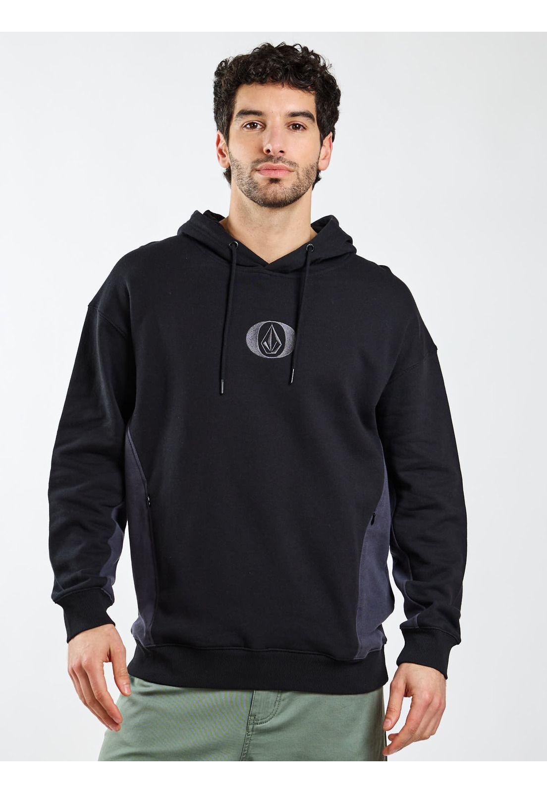 Poleron Canguro Ransom Negro Hombre Volcom-0