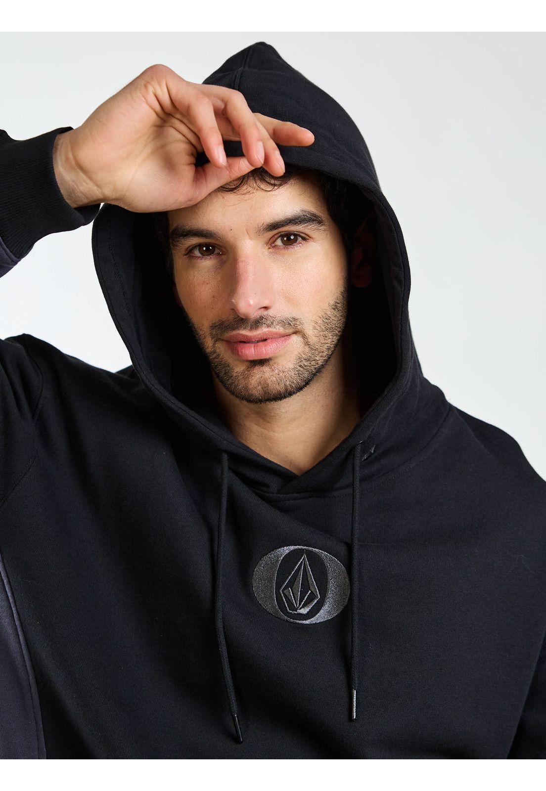 Poleron Canguro Ransom Negro Hombre Volcom-3
