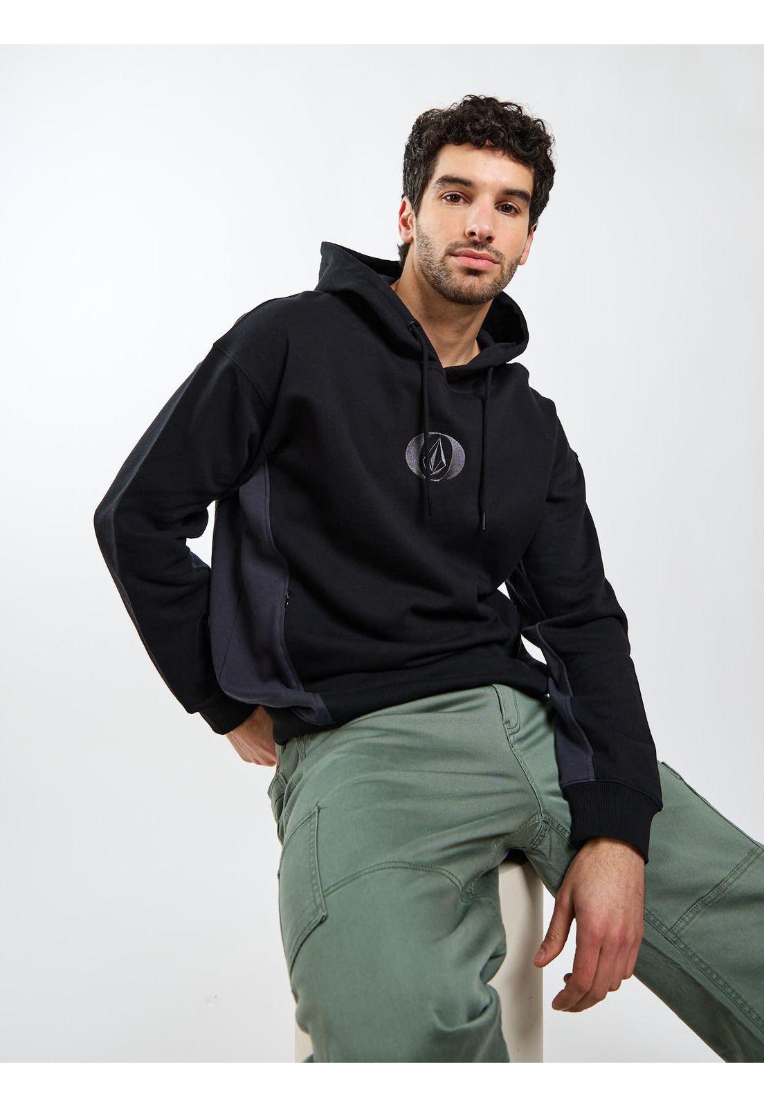 Poleron Canguro Ransom Negro Hombre Volcom-7