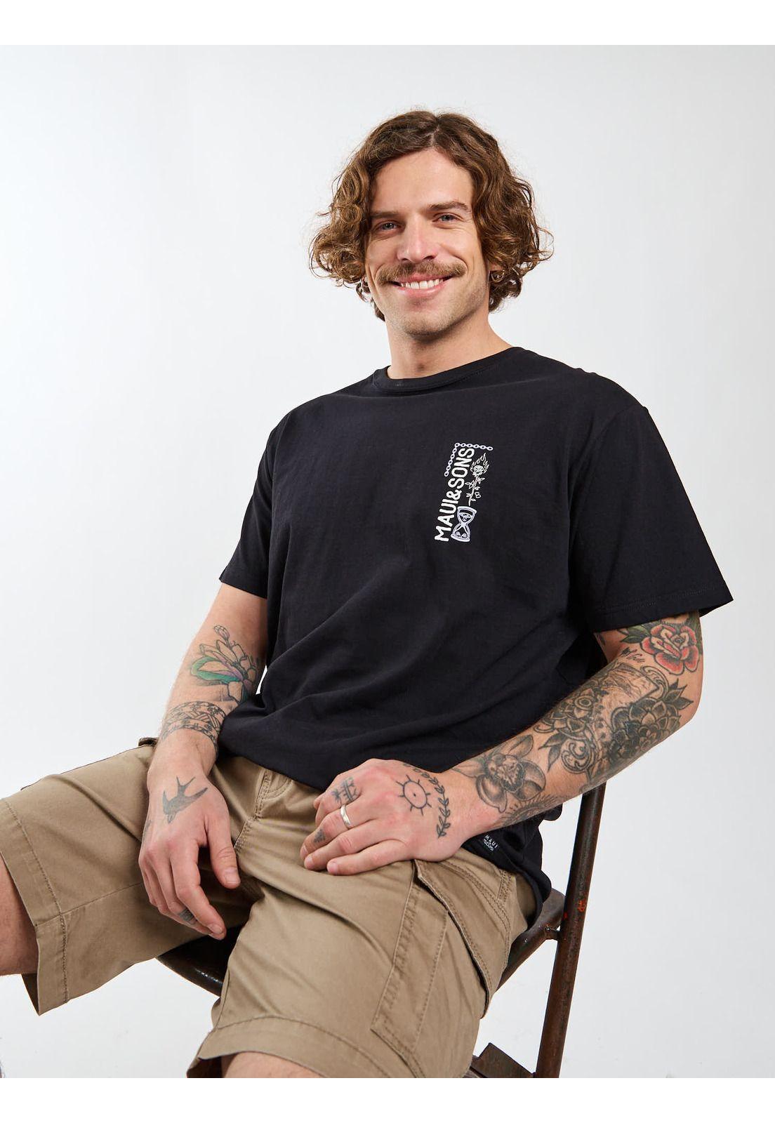 Polera MC Sandy Negro Hombre Maui and Sons-7