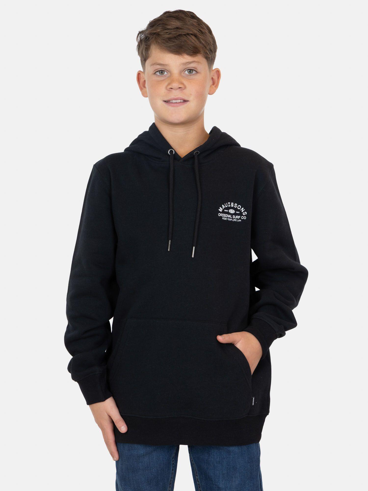 Poleron Canguro Kelani Negro Infantil Maui And Sons-0