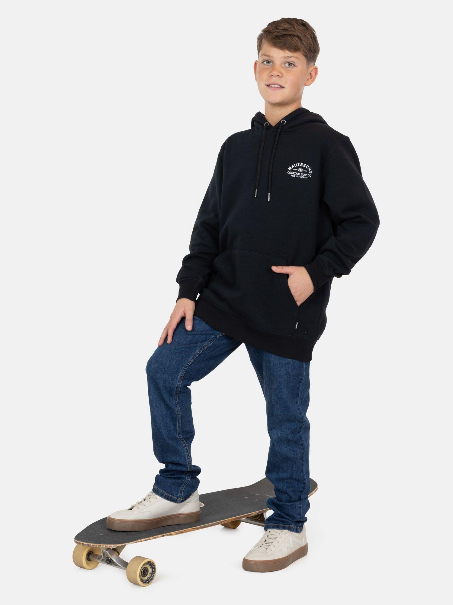 Poleron Canguro Kelani Negro Infantil Maui And Sons-1
