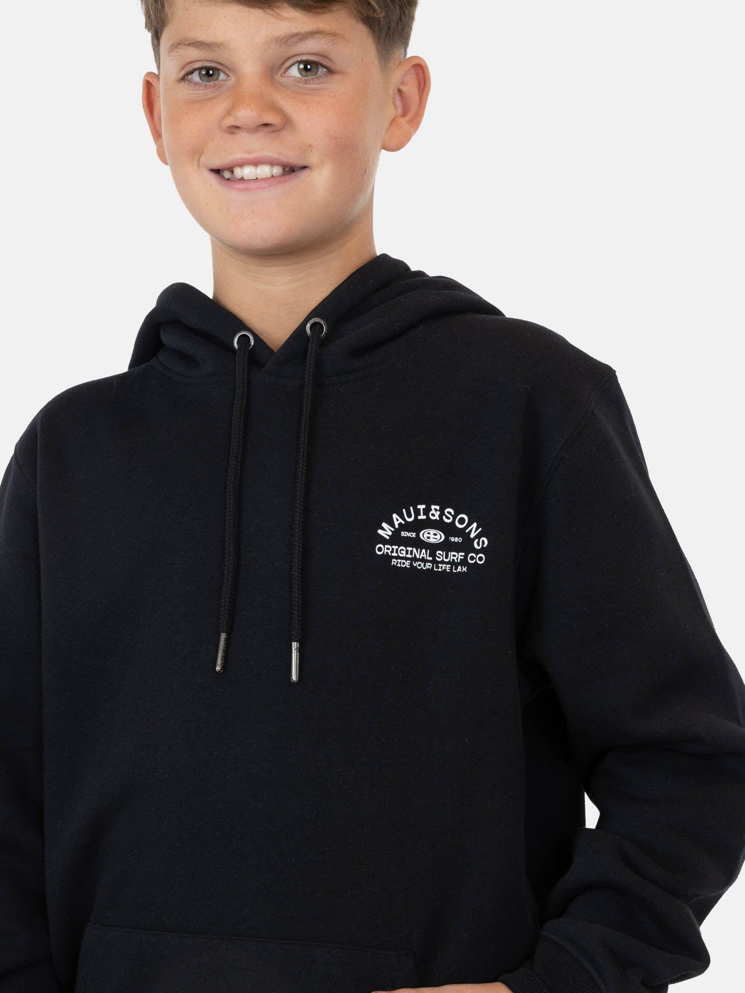 Poleron Canguro Kelani Negro Infantil Maui And Sons-3