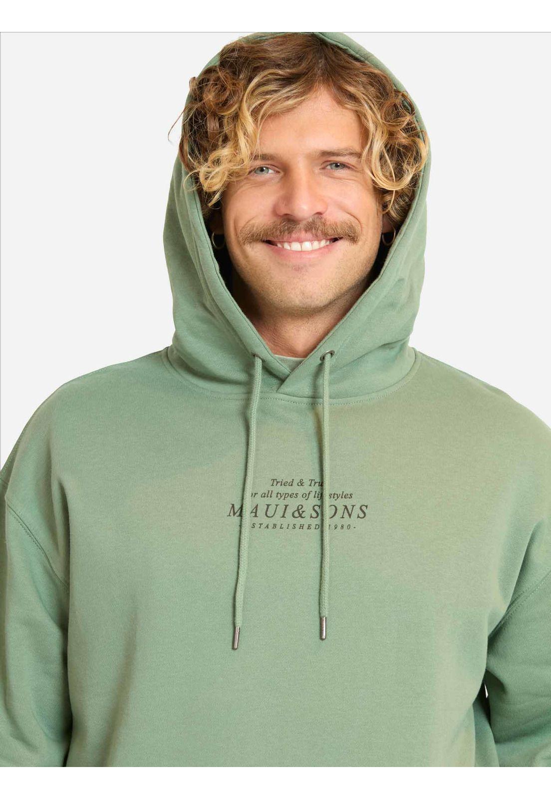 Poleron Canguro Tropikai Verde Hombre Maui And Sons-2