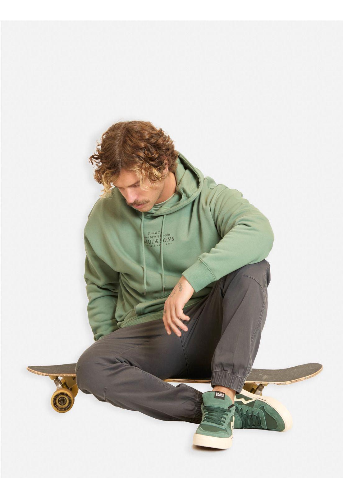 Poleron Canguro Tropikai Verde Hombre Maui And Sons-3