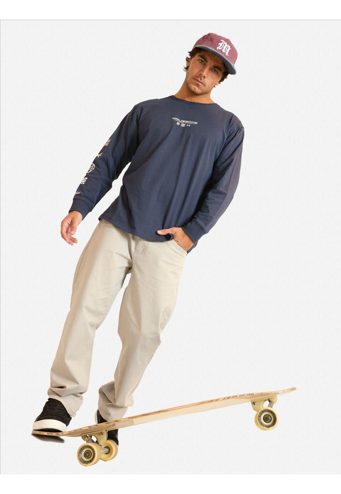 Polera ML Mopi Azul Hombre Maui And Sons-3
