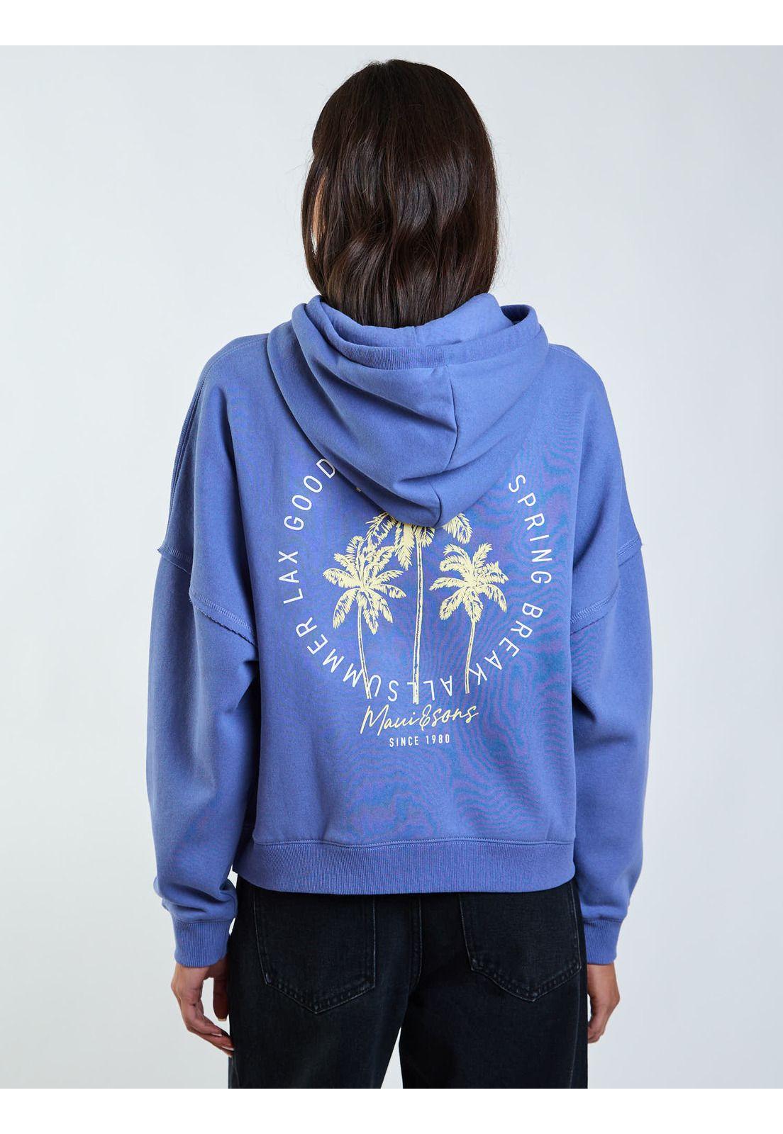 Poleron Canguro Magnolia Azul Mujer Maui and Sons-1