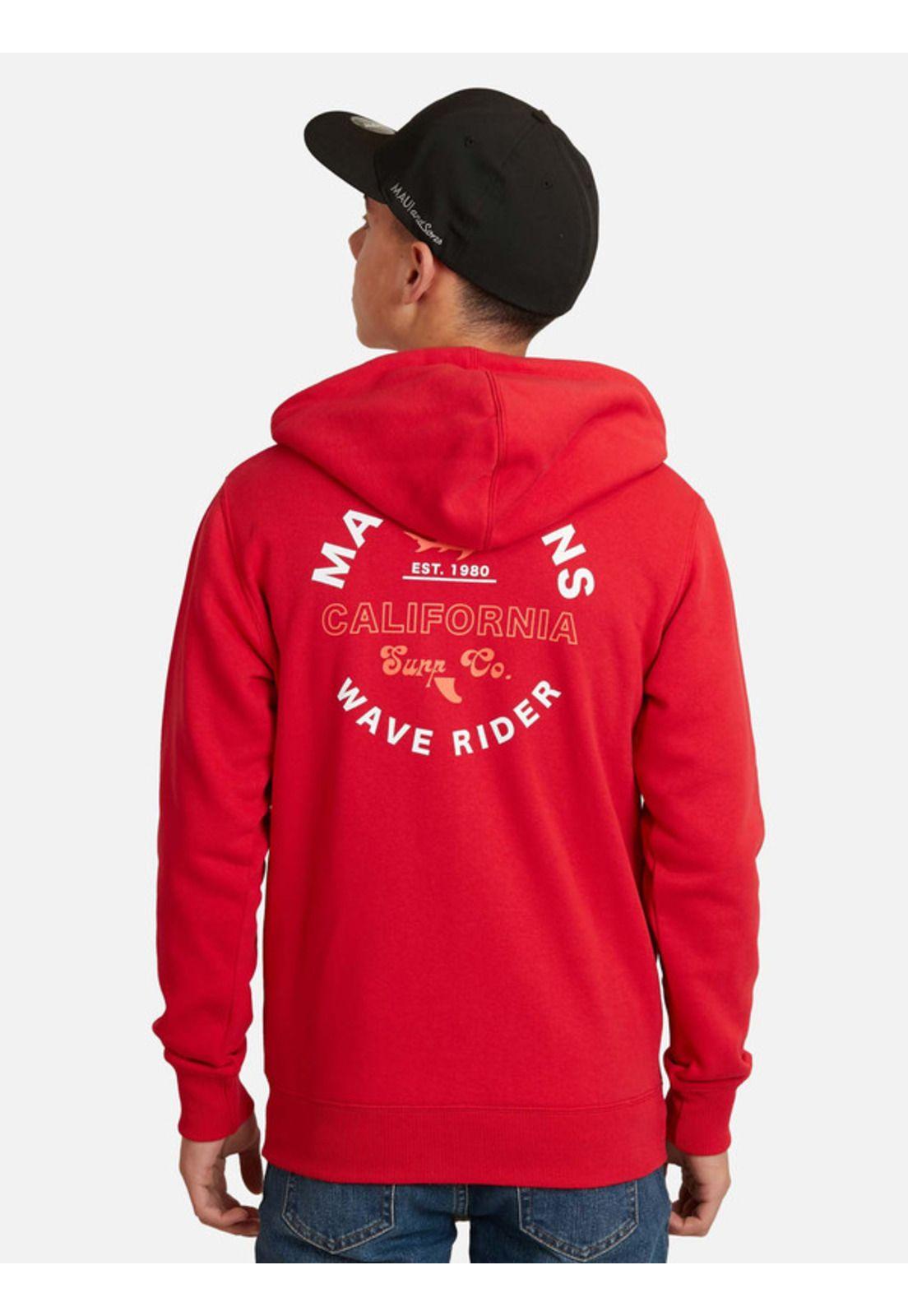 Poleron Wave Rider Juvenil Hombre Rojo Maui And Sons-1