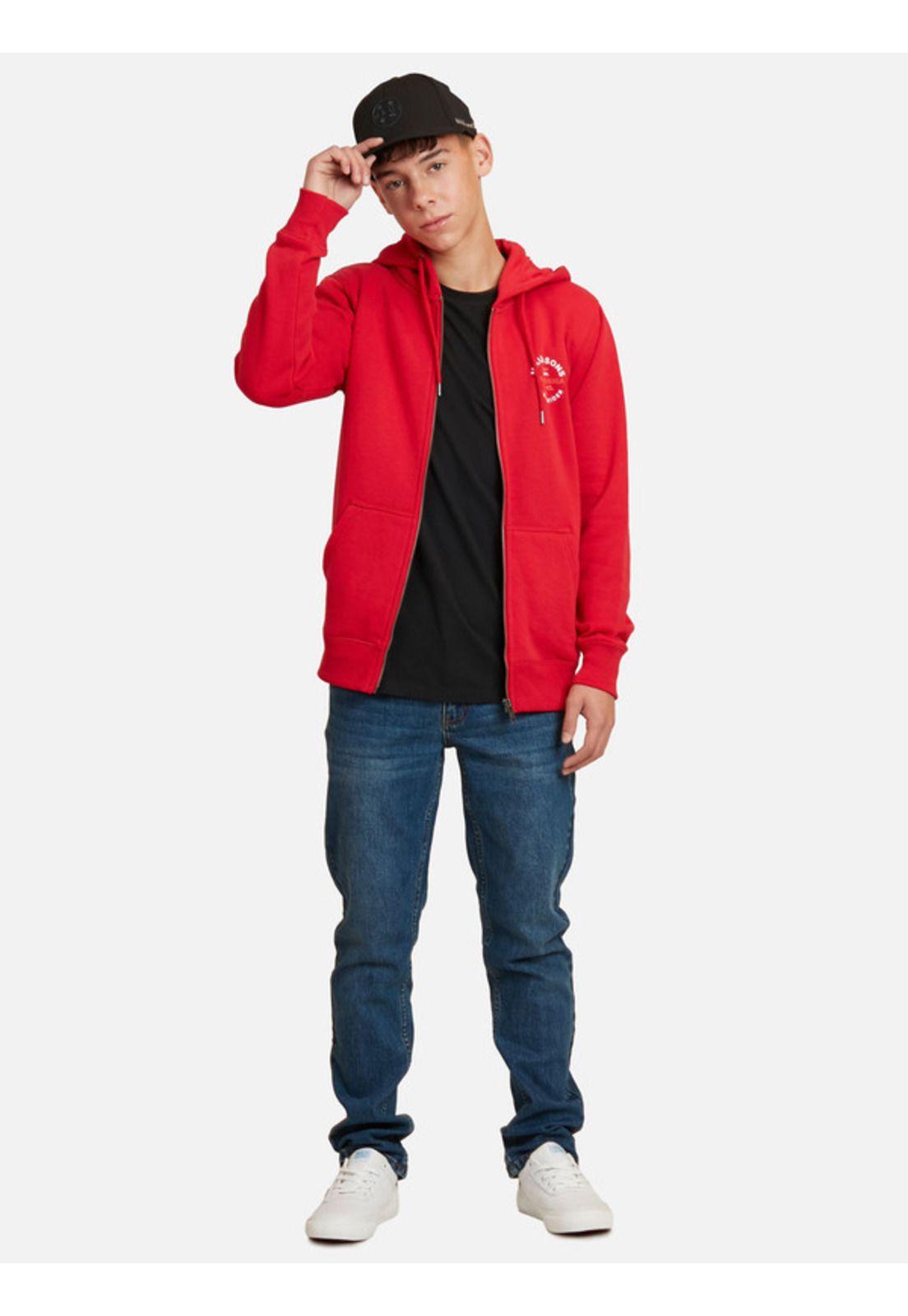 Poleron Wave Rider Juvenil Hombre Rojo Maui And Sons-3