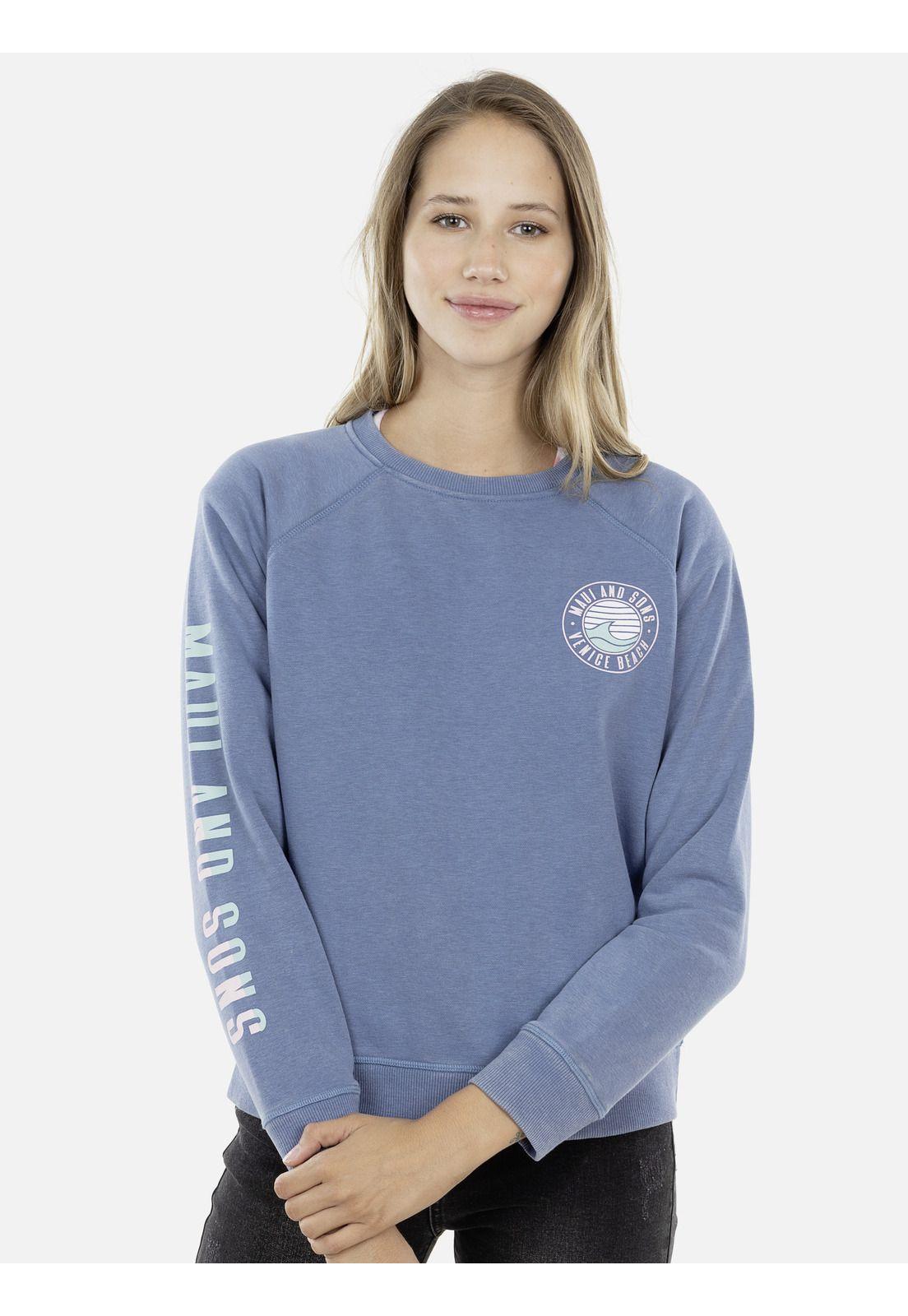 Poleron Mujer 5O226-WI21 Azul Maui and Sons-0