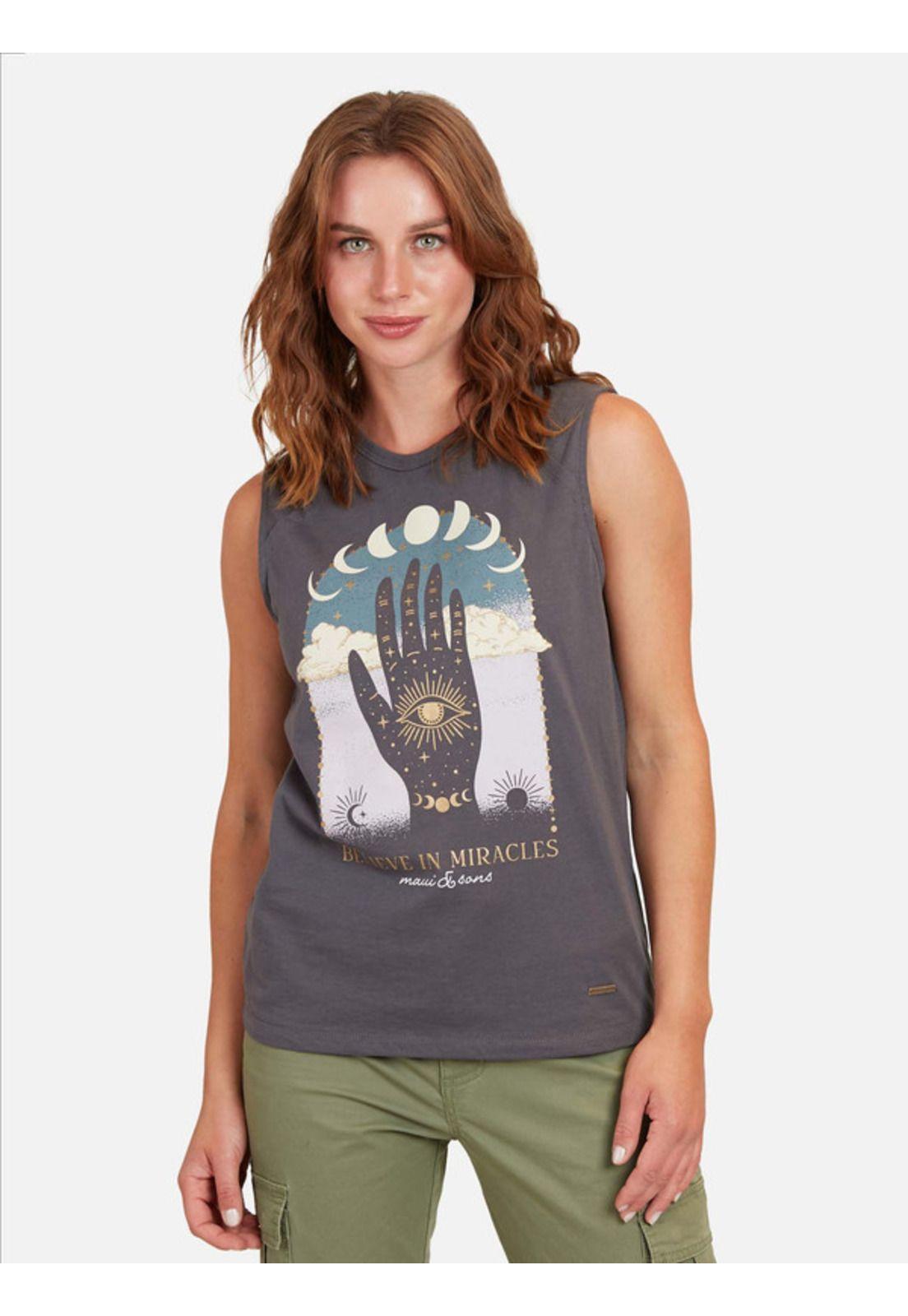 Polera Hamsa Mujer Gris Maui And Sons-0