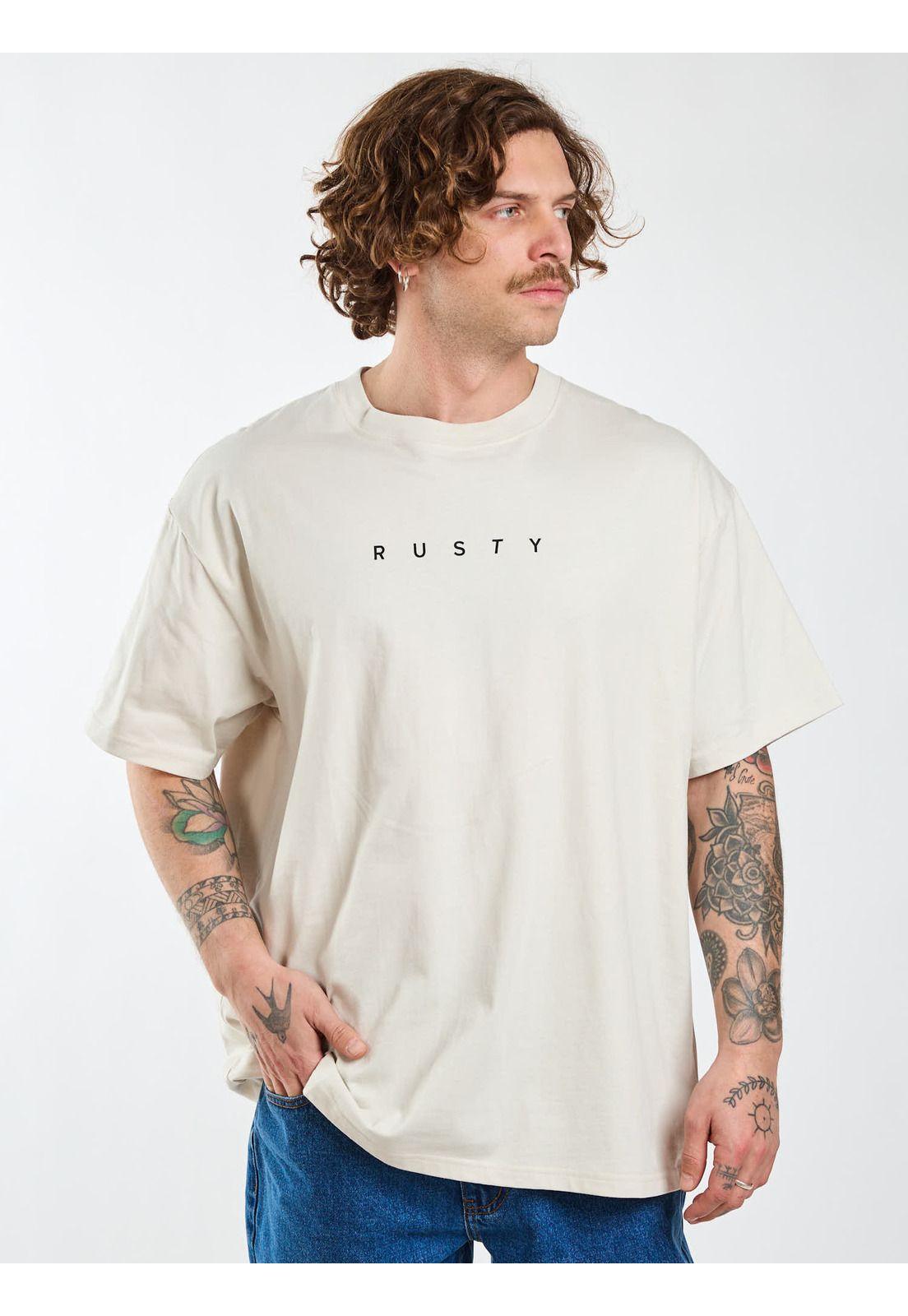 Polera Oversize R Microbes Blanco Hombre Rusty-5