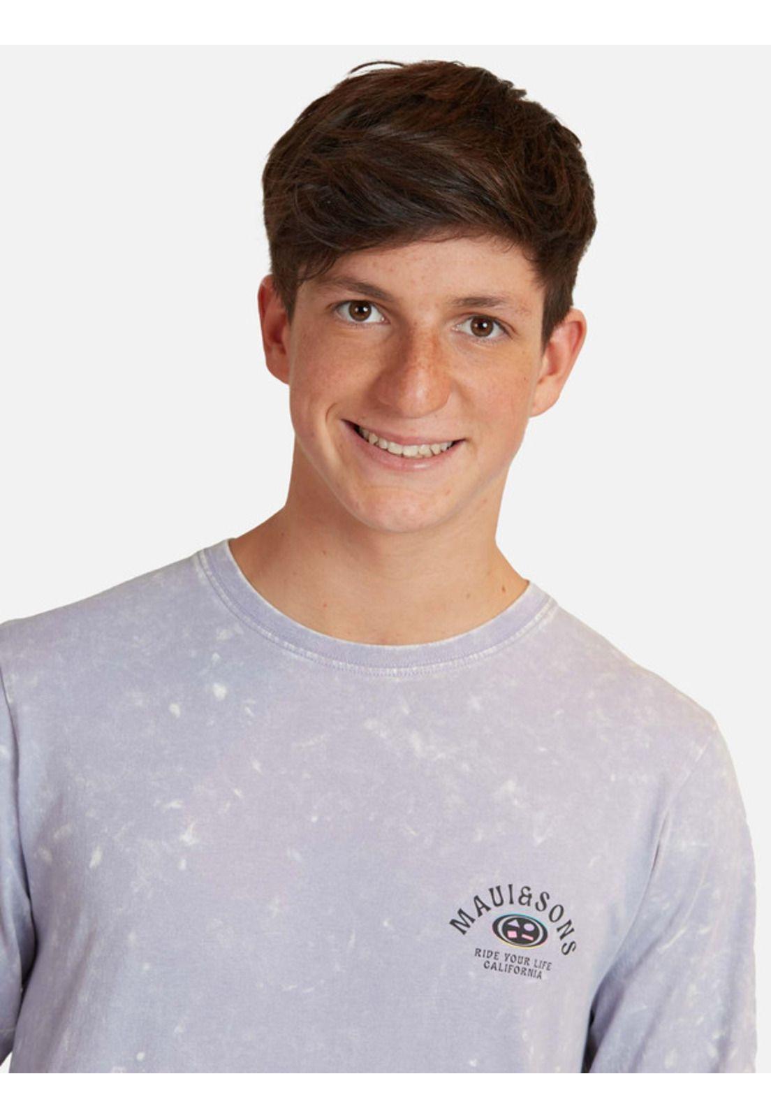 Polera Rock Tattoo And Surf Juvenil Hombre Morado Maui And Sons-2