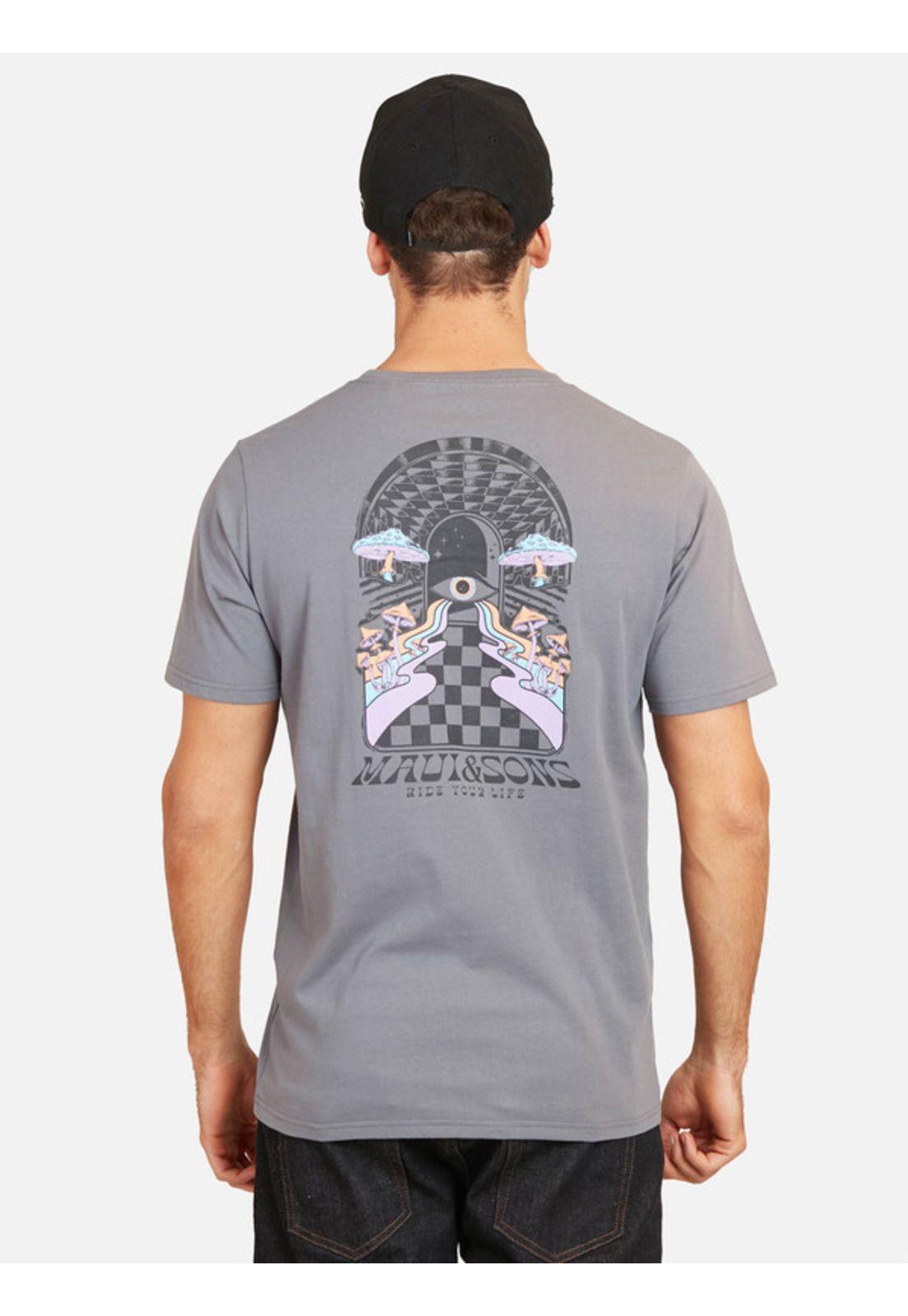 Polera Psicodelic World Hombre Gris Maui And Sons-1